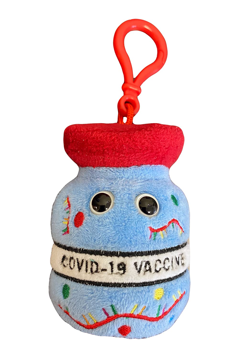 GIANTmicrobes COVID-19 Vaccine Plush Keychain, Multicolor, S