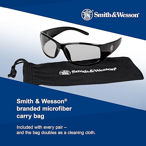 Miniatura 7 de Smith & Wesson Gafas de seguridad Elite (21306), lentes para interiores y exteriores, montura negra, unisex para hombres y mujeres (12 unidades)