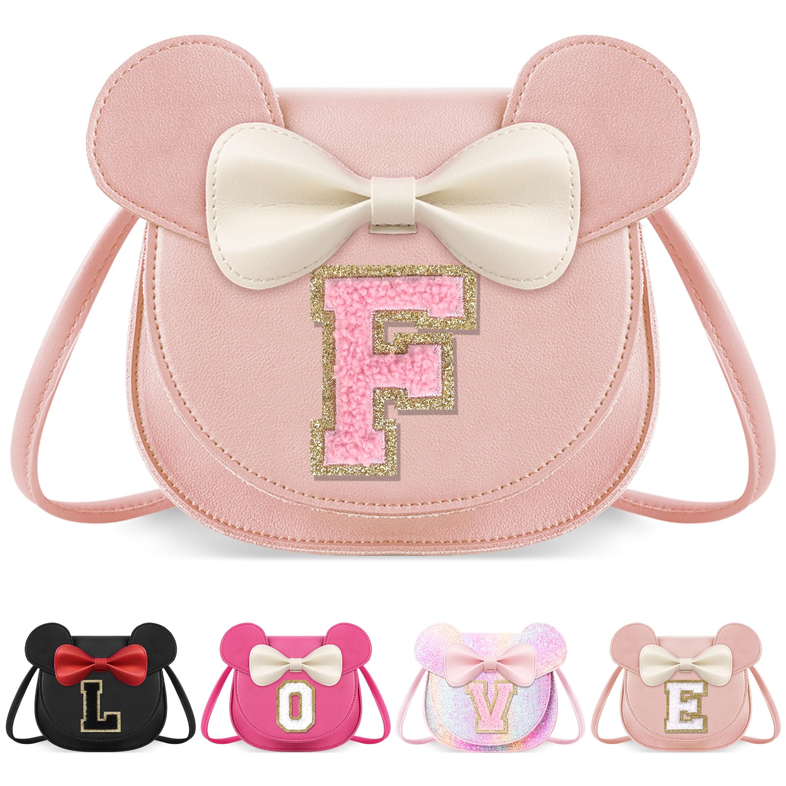 Little Girl Toddler Purse - Cute Mouse Ear Bow Crossbody Bag for 2-8 Year Olds - Birthday Gift