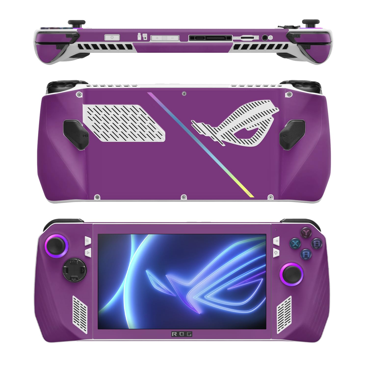 MightySkins Skin Compatible with Asus ROG Ally - Solid Purple | Protective, Durable, and Unique Vinyl Decal wrap Cover | Easy to Apply, Remove, and Change Styles