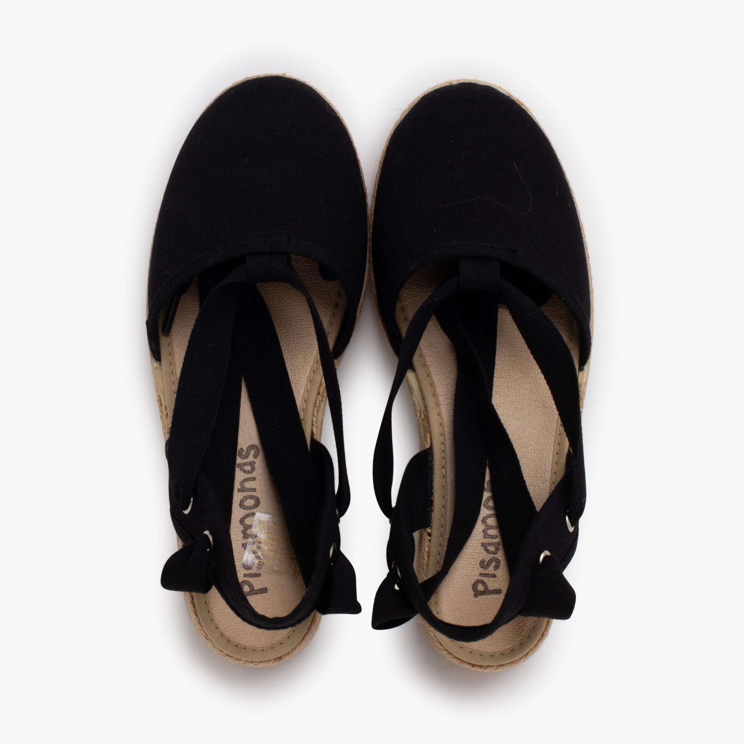 Pisamonas Espadrillas Zeppa e Nastri piqué