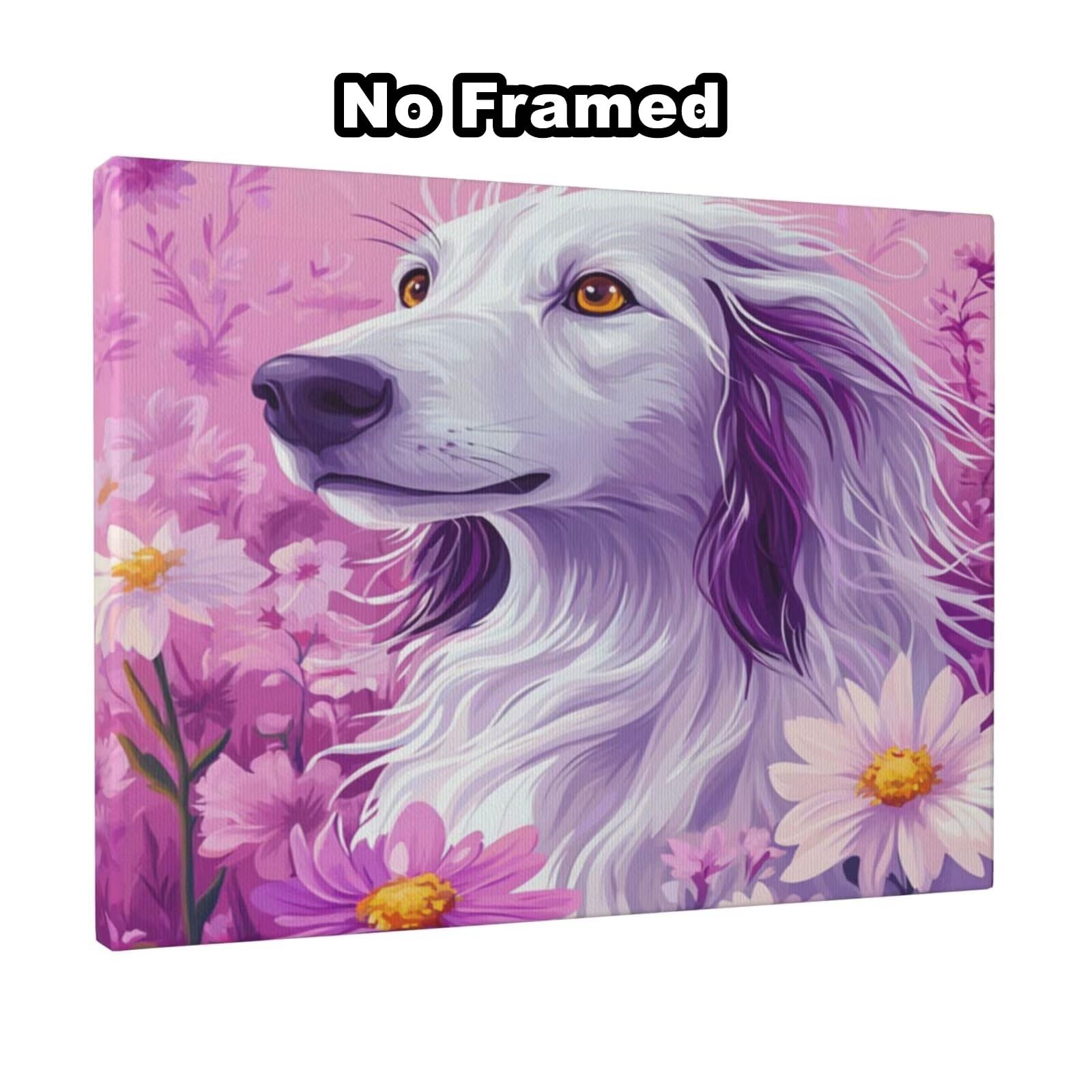 Malen nach Zahlen für Erwachsene, Motiv: Hund, Gänseblümchen, Malen nach Zahlen für Anfänger, Acryl-Peinture a Numero mit 6 Pinseln, DIY-Ölgemälde, Kunst-Bastelsets für Wanddekoration - (90 x 60 cm