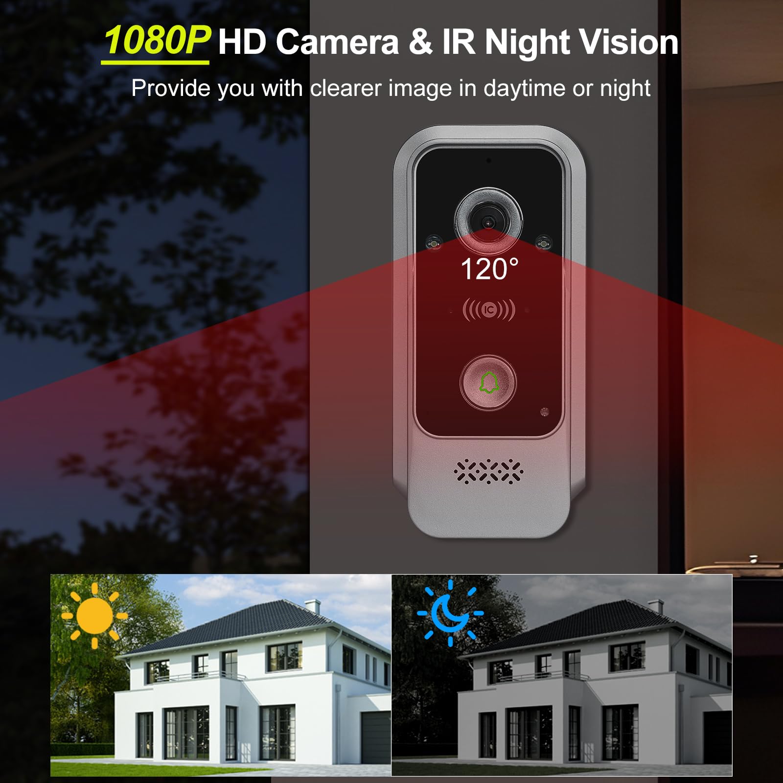 Vidéophone Intelligent WiFi Tuya 2 Fils, 1080P Caméra Vidéo avec Moniteur Écran Tactile de 7", Audio Bidirectionnel, Déverrouillage via APP &Carte RFID, Détection de Mouvement, Étanche IP65