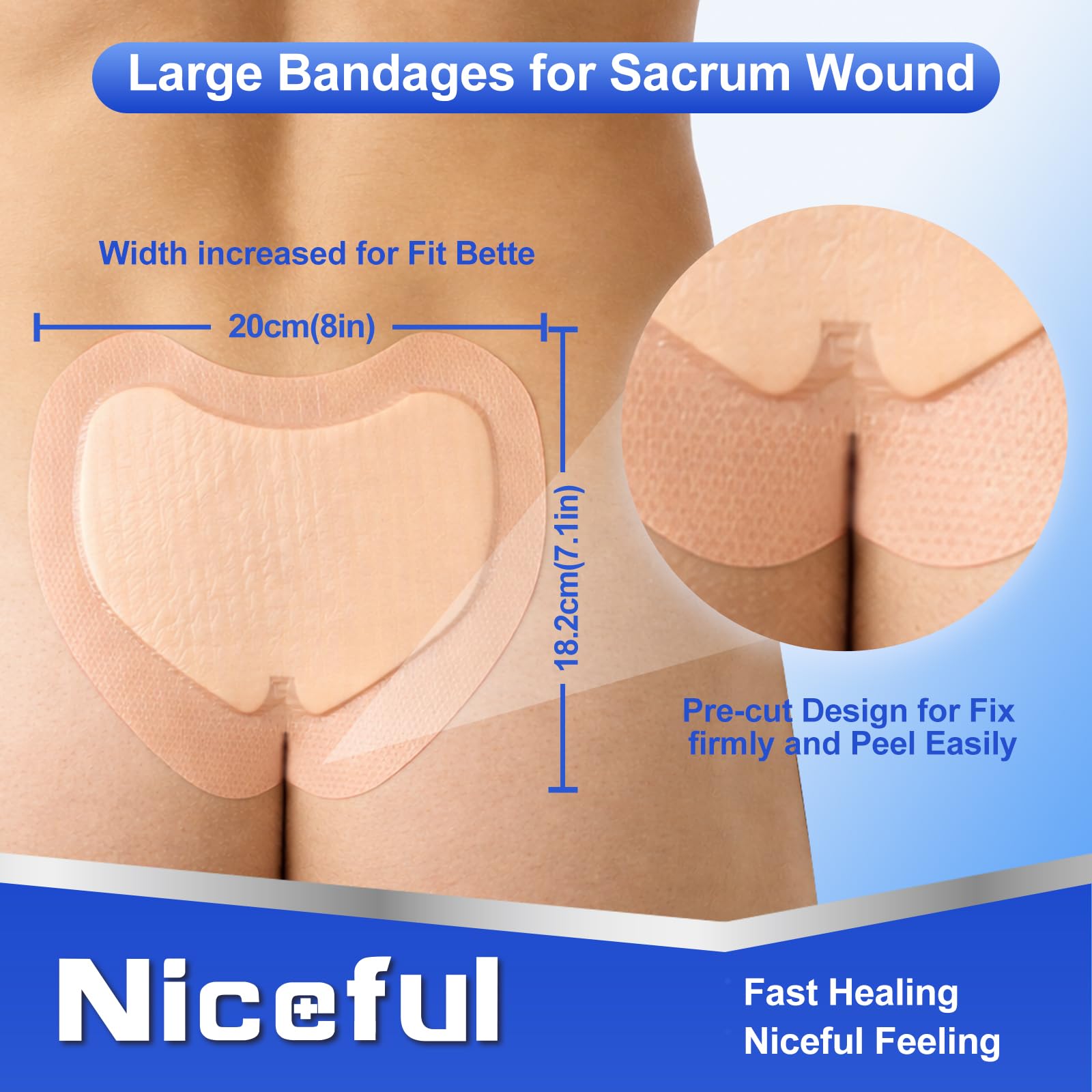 Niceful Sacral Silicone Dressings - Bed Sore Protection -2