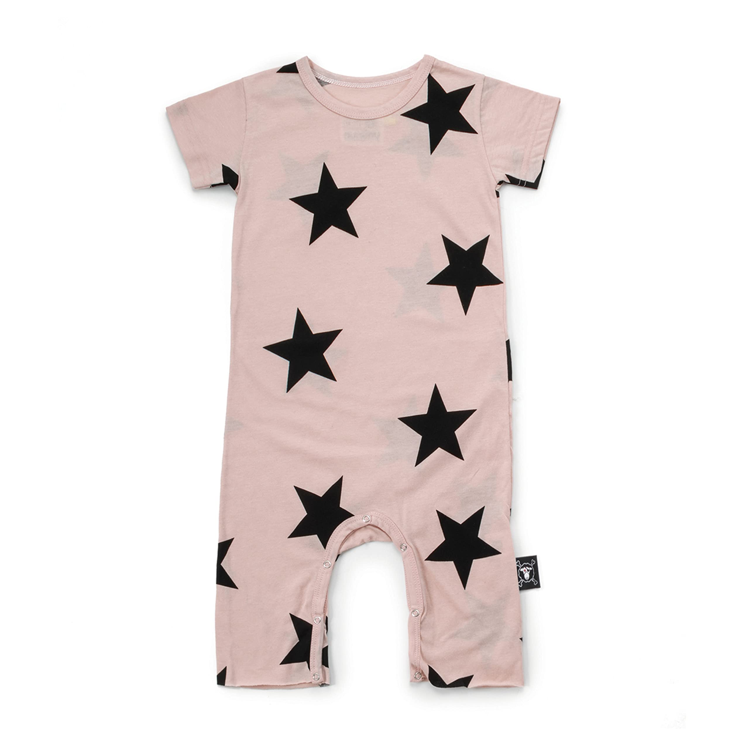 NUNUNUBaby Short Sleeve Playsuit, A One Piece 100% Cotton Infant Romper Coverall for Baby Girls and Baby Boys