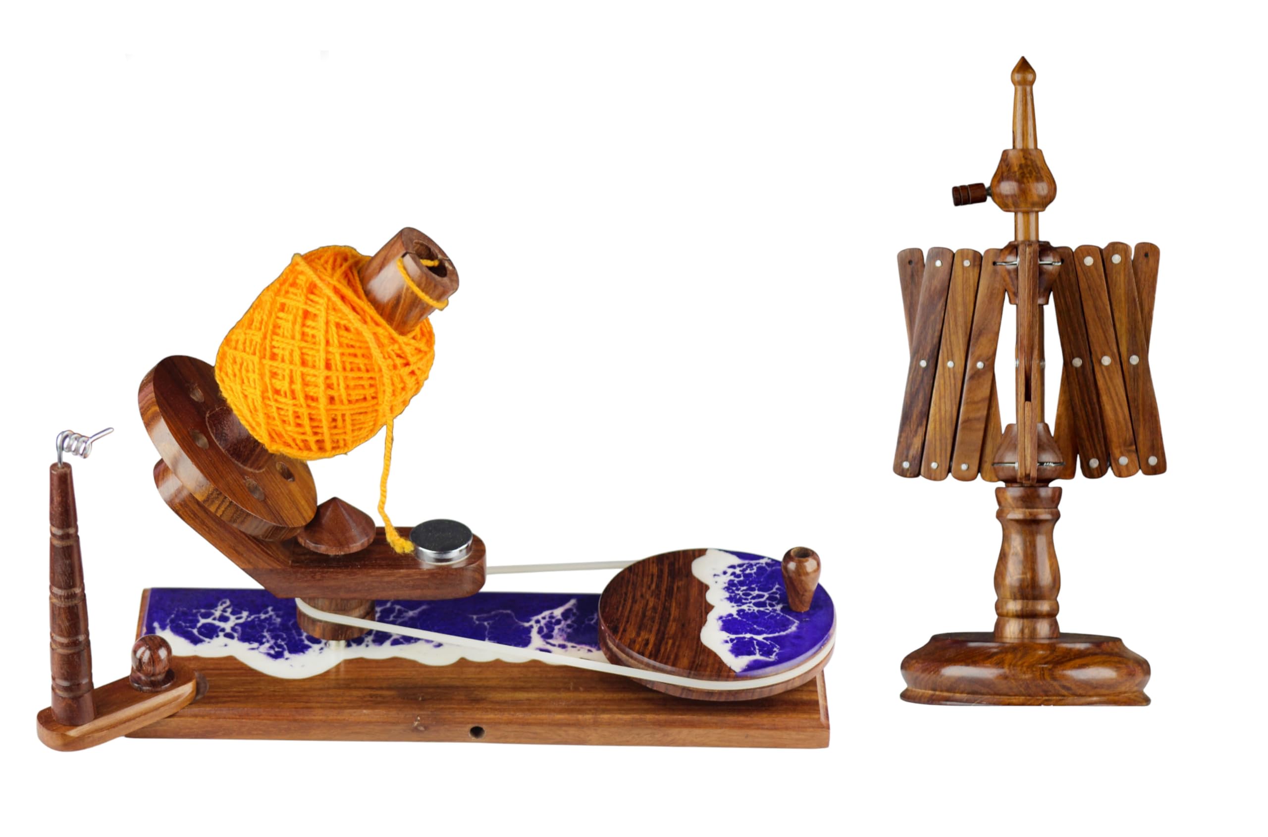 Yarn Winder and Yarn Swift Combo, Hand-Operated Ball Yarn Winder, Wooden Yarn Winder/Swift - Large Wooden Yarn Winder for Gift (Winder+Swift Combo)