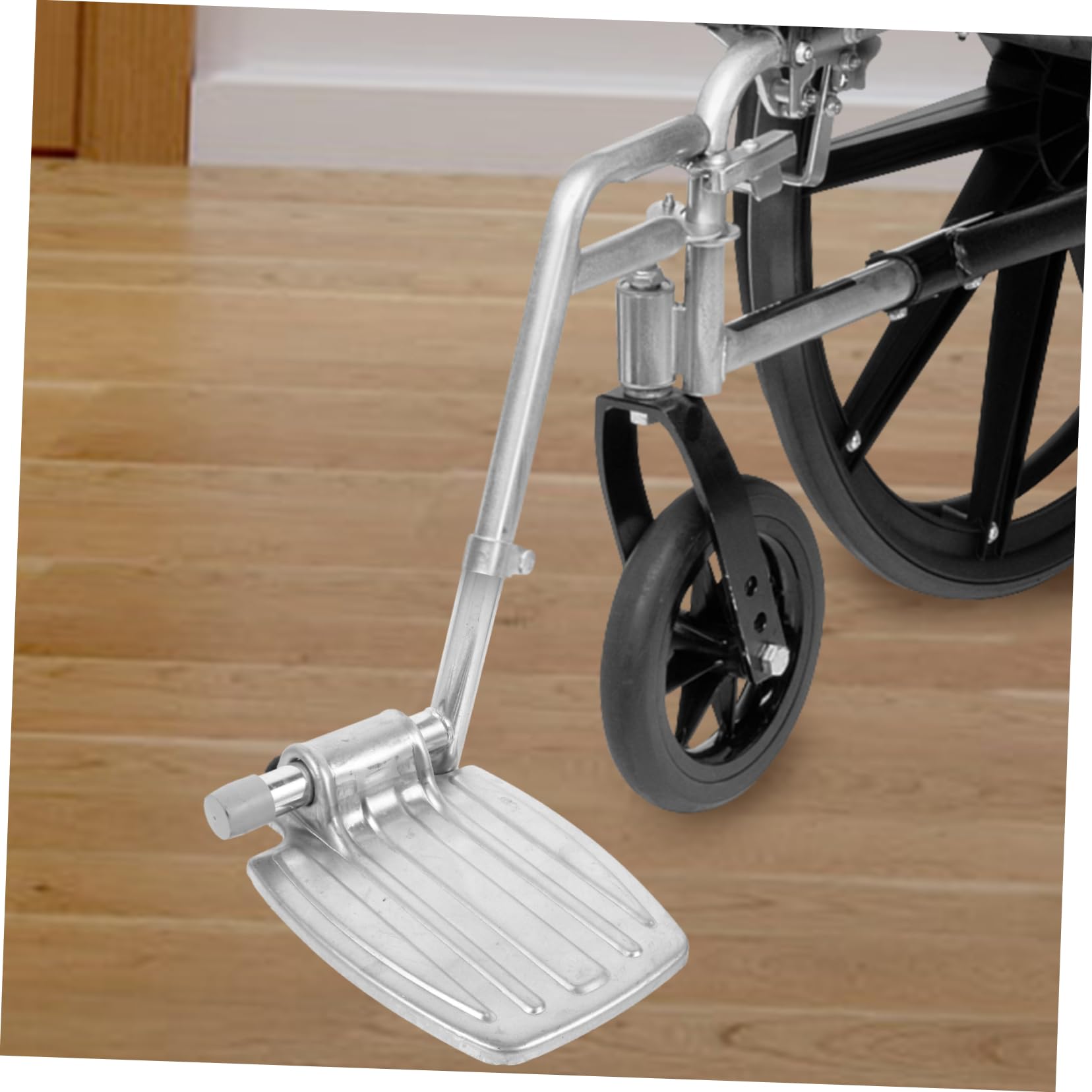 Mipcase Reposapiés Pedal de Repuesto para de Metal Ligero Silla de Ruedas y Fácil de Transportar en Color Plata para Usuarios Movilidad Reducida
