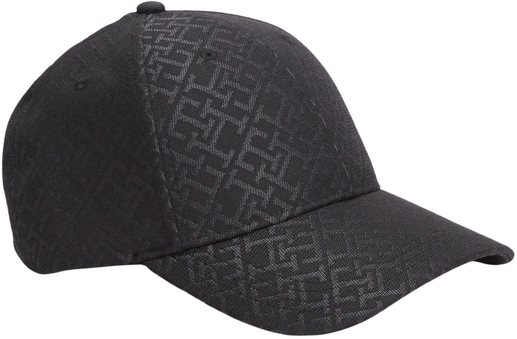 Tommy Hilfiger Damen TH Monogram Cap AW0AW18058 Cap, Schwarz, Einheitsgröße, Schwarz (Schwarz), Einheitsgröße
