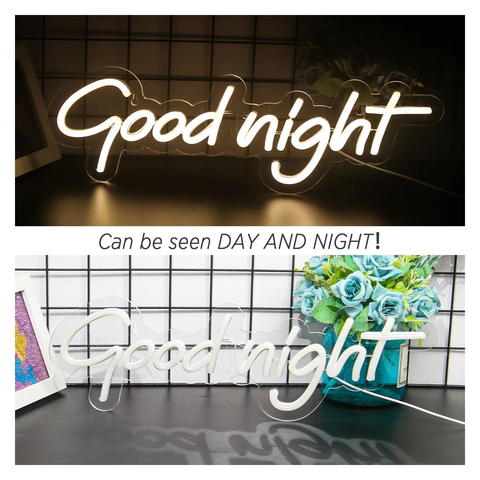 Insegna luminosa al neon Buona notte per la camera da letto con insegna al per neon per luce per per decorazione della parete per