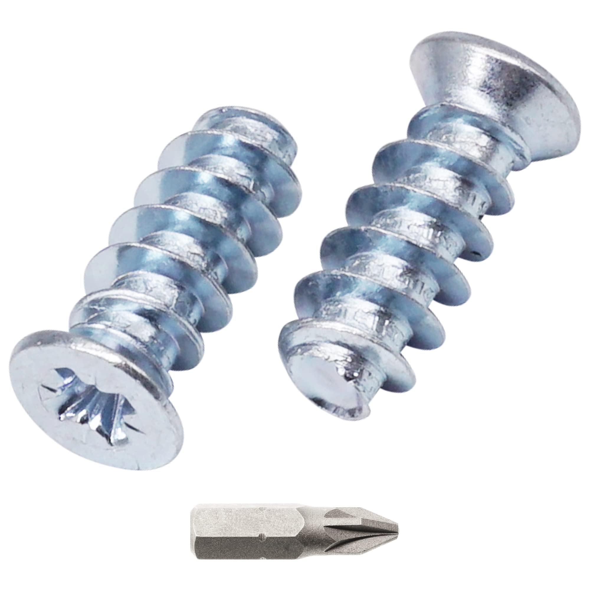 SKIR'CO (50 pcs) Zinc Plated Euro Screws 6.3 x 16 mm, Drawer Runner Screws, Flat Countersunk Head, Hinge Screws