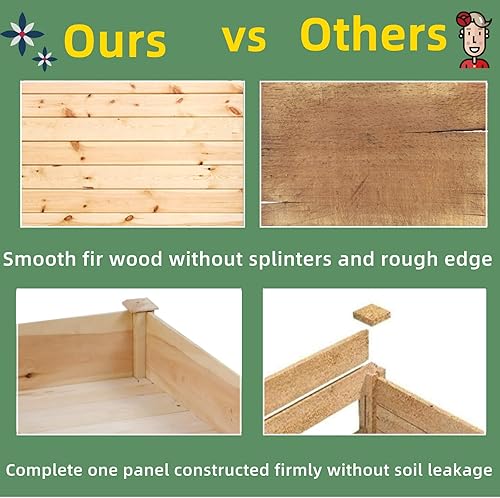 Miniatura 3 de Jardinera elevada de madera elevada con patas, 49 x 24 x 30 pulgadas, maceta de madera elevada para exteriores, kit de caja de cultivo