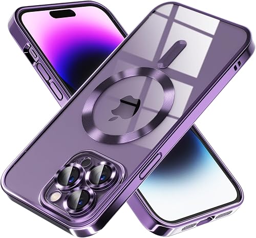 Misea Funda magnética transparente para iPhone 14 Pro Max compatible con MagSafe Nunca amarilla Protección contra caídas de grado militar Protector