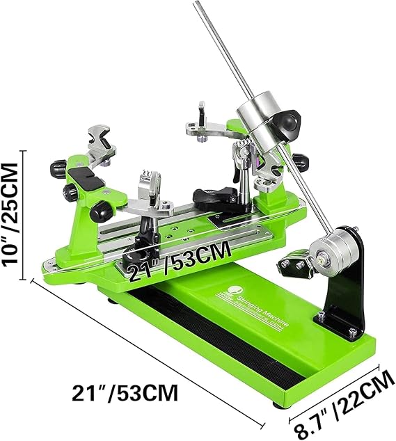 TIMDU Badminton Racket String Machine, 360° Racket Rotation/6 Point Mounting System for Badminton Racket Spring Pull Cable Ends Circular Drawstring, Individual String Clamps