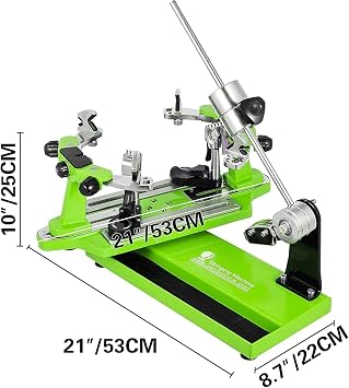 TIMDU Badminton Racket String Machine, 360° Racket Rotation/6 Point Mounting System for Badminton Racket Spring Pull Cable Ends Circular Drawstring, Individual String Clamps
