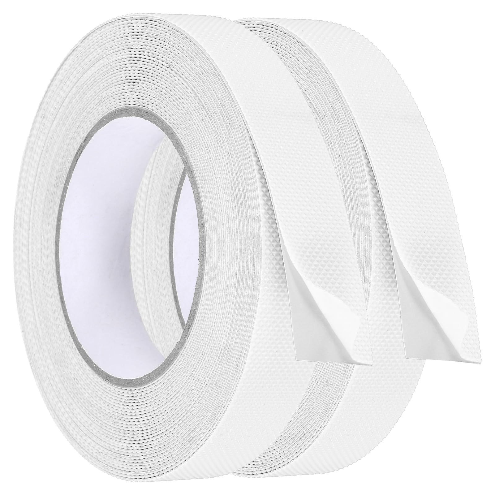 QUARKZMAN 2 Pezzi Nastro Anti-scivolo In Gomma 1 Pollice X 33 Piedi Bianco | Nastro Adesivo Impermeabile, Con Superficie Texture, Non Abrasivo, Fai Da Te, Scale Interne E Esterne, Scivolo