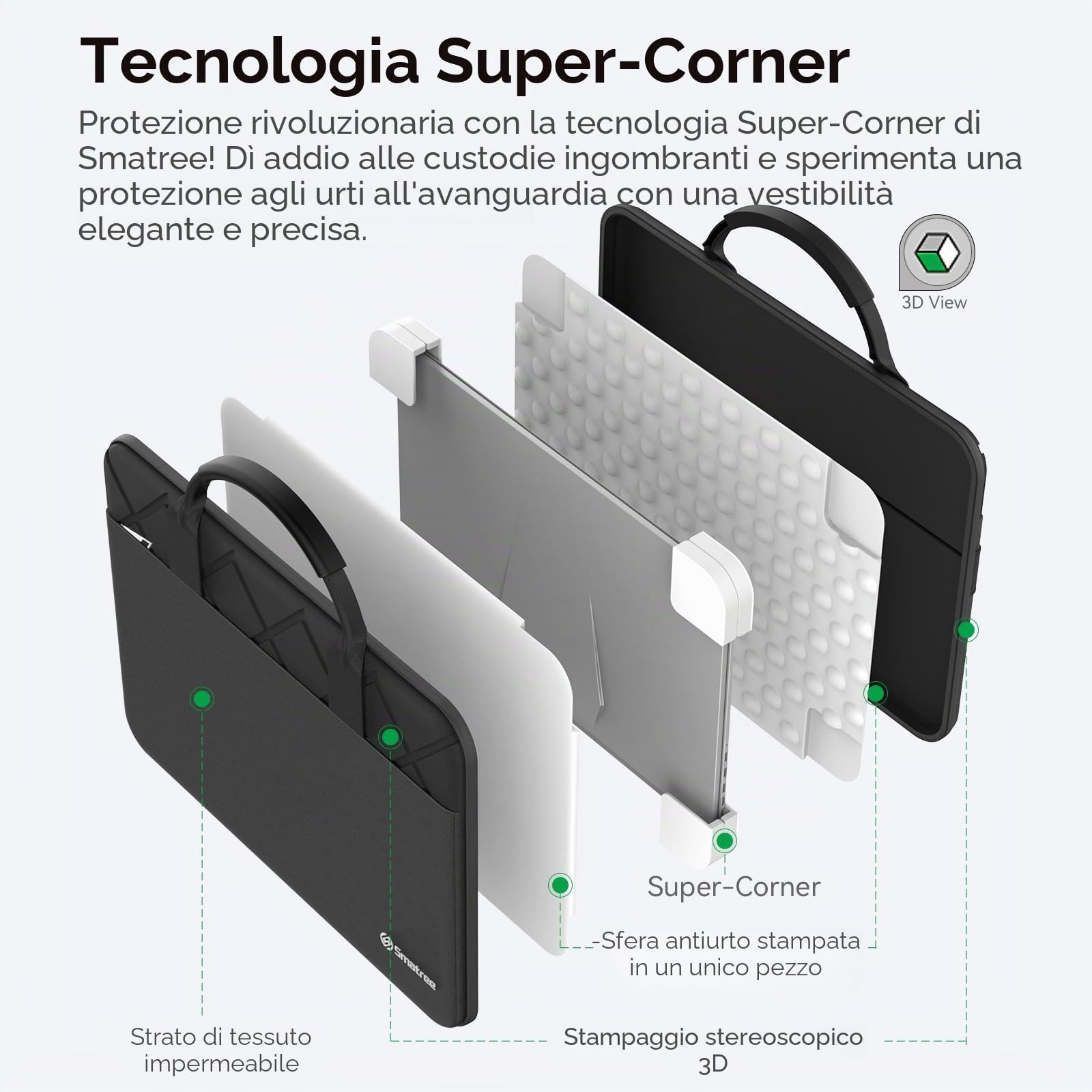 Smatree Custodia protettiva antiurto per computer portatile da 17,3