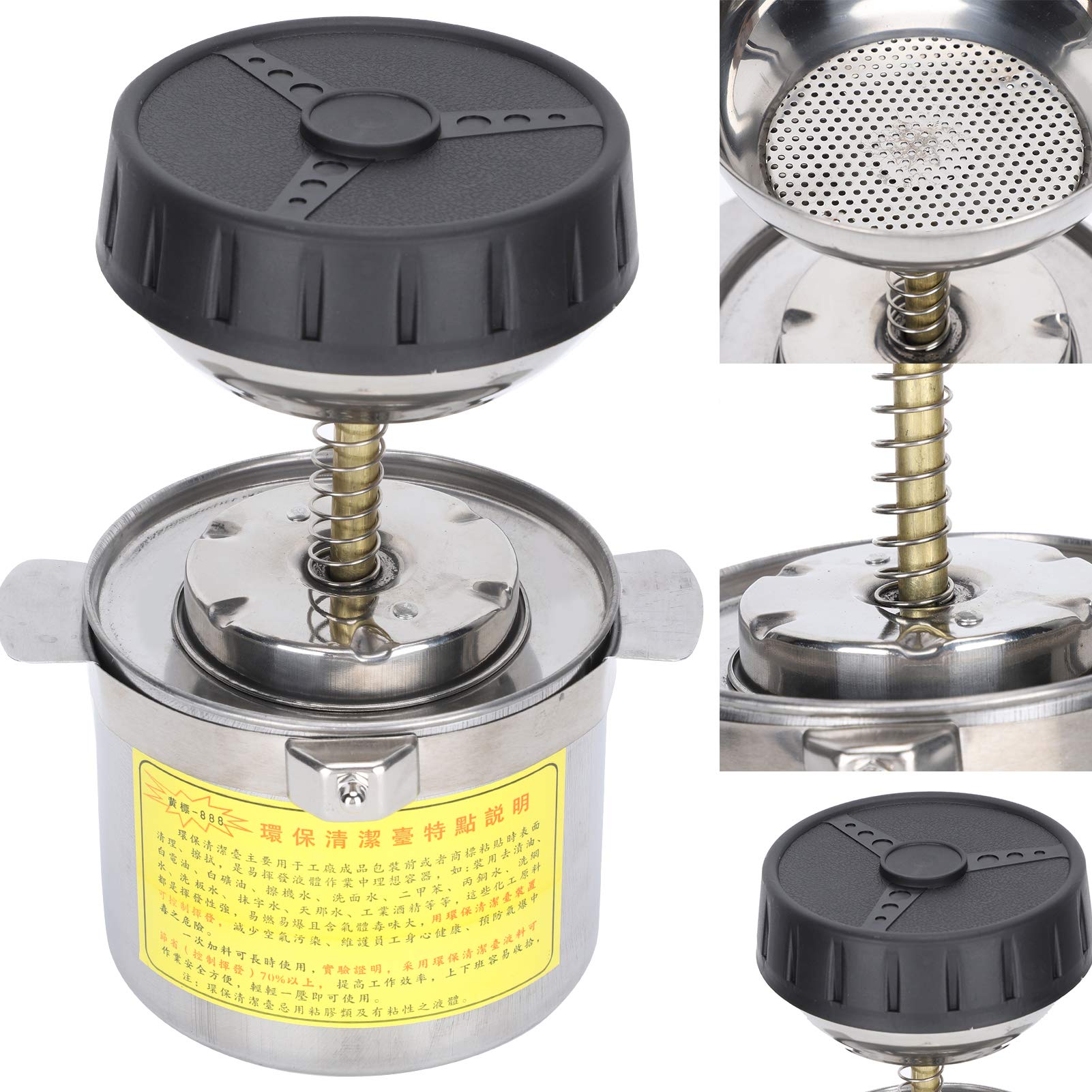 Dispenser con Pompa Idraulica per Alcol in Acciaio Inossidabile da 1,2 Litri, Dispositivo di Pulizia Ambientale con Schermo Filtrante Ultra, Flacone Erogatore con Pompa per