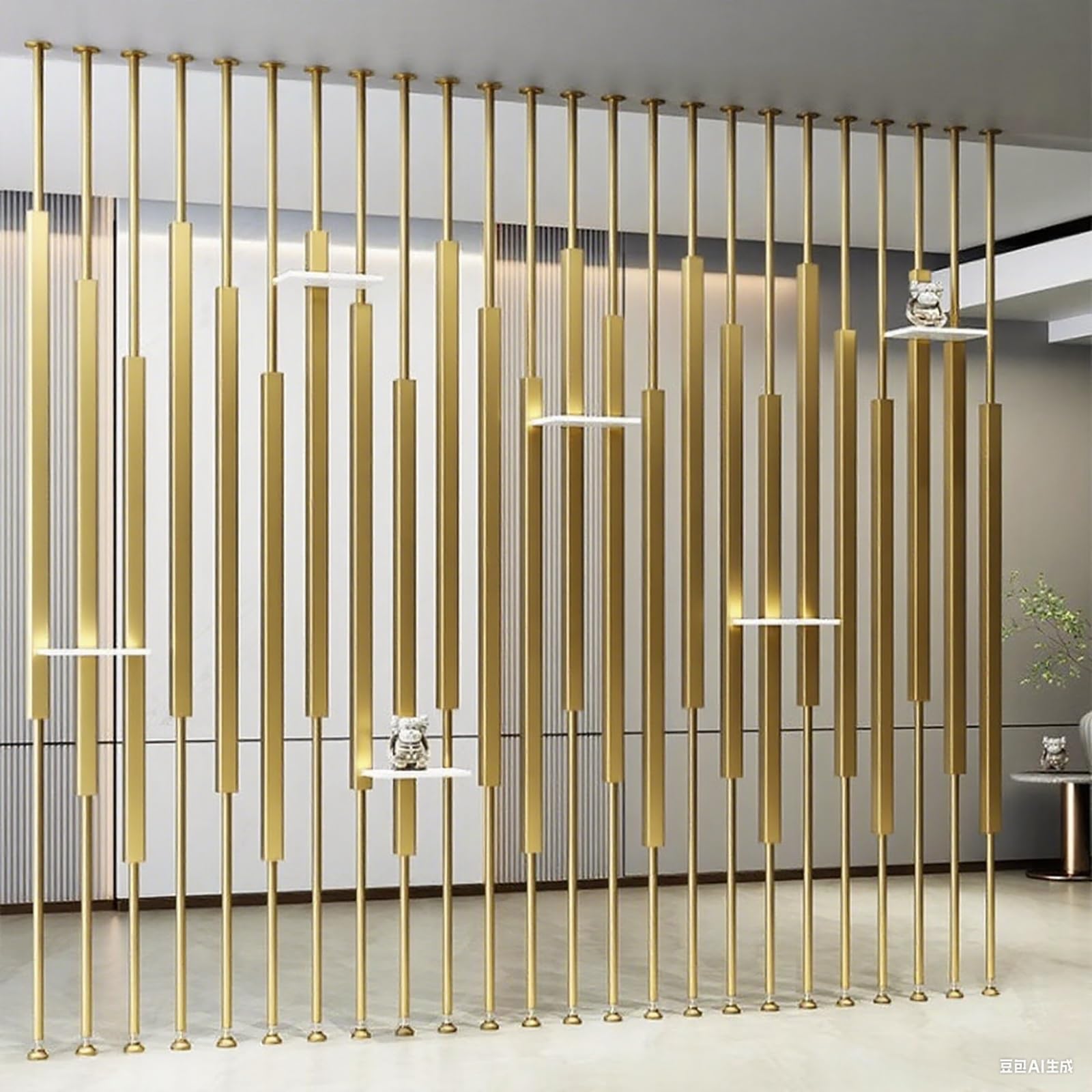 Postes divisores de habitación de hierro personalizados de 7.5 pies de alto, pilar de metal moderno sin taladrar para separación de habitaciones, juego de 10 divisores de piso a techo, perfecto para