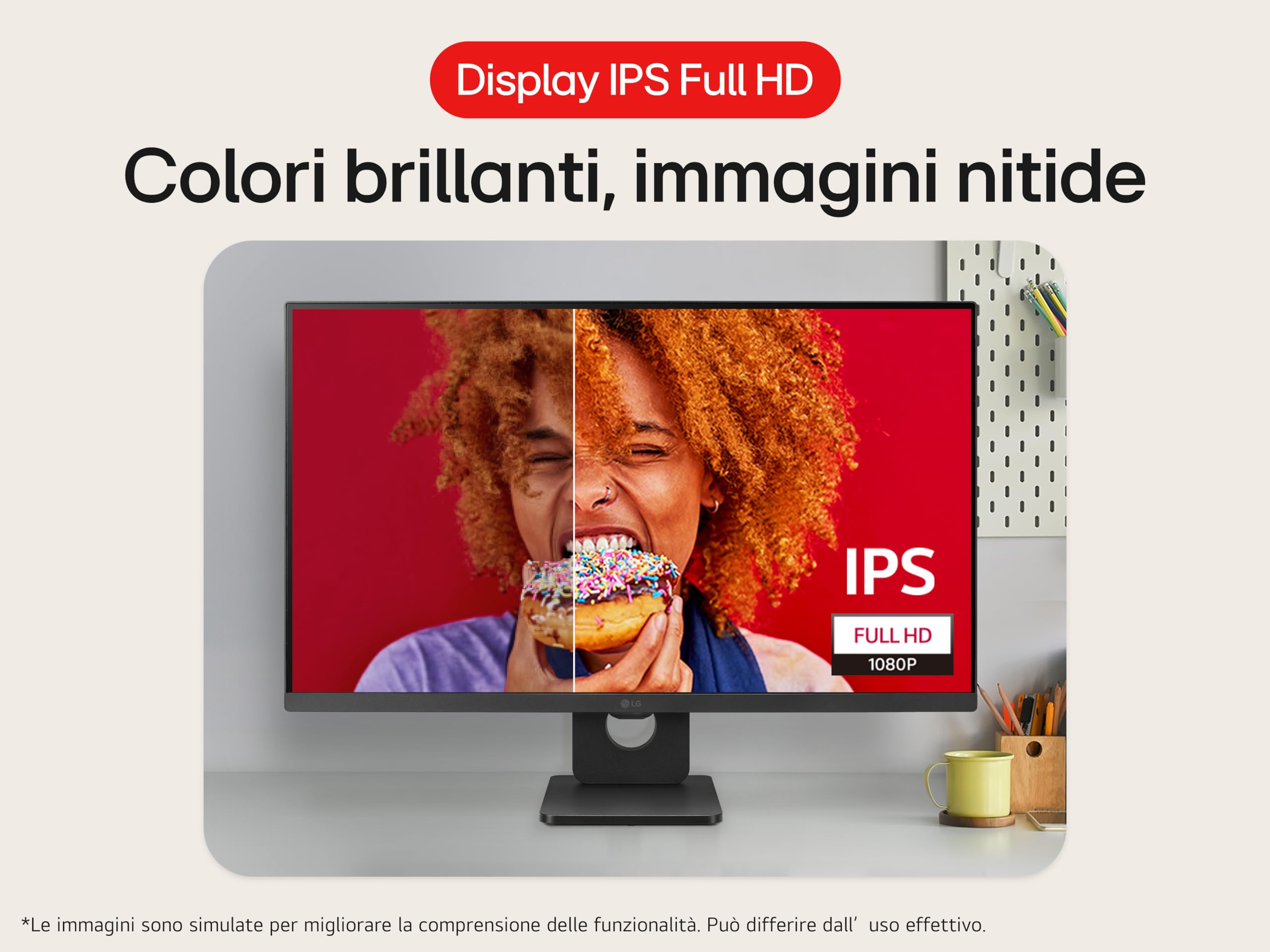 LG 27SR50F Smart Monitor 27" Full HD LED IPS HDR10, 1920x1080, smart webOS 23 con app di streaming, Audio Stereo 10W, 2x HDMI, 1x USB, WiFi, Miracast, AirPlay, Telecomando, Nero