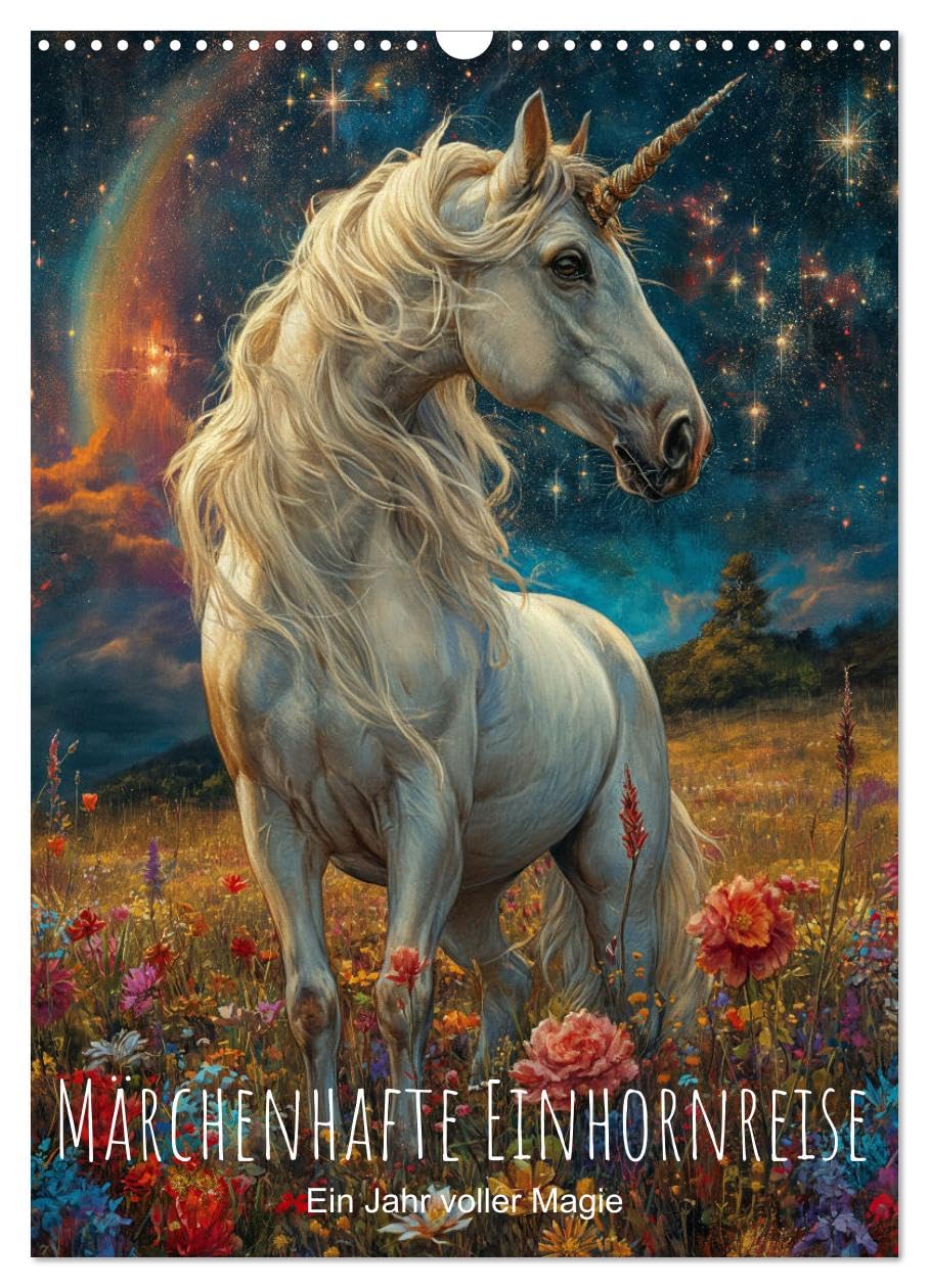 Fairytale unicorn journey - A year full of magic UK-Version (Wall Calendar 2026 DIN A3 Portrait), CALVENDO 12 Month Wall Calendar