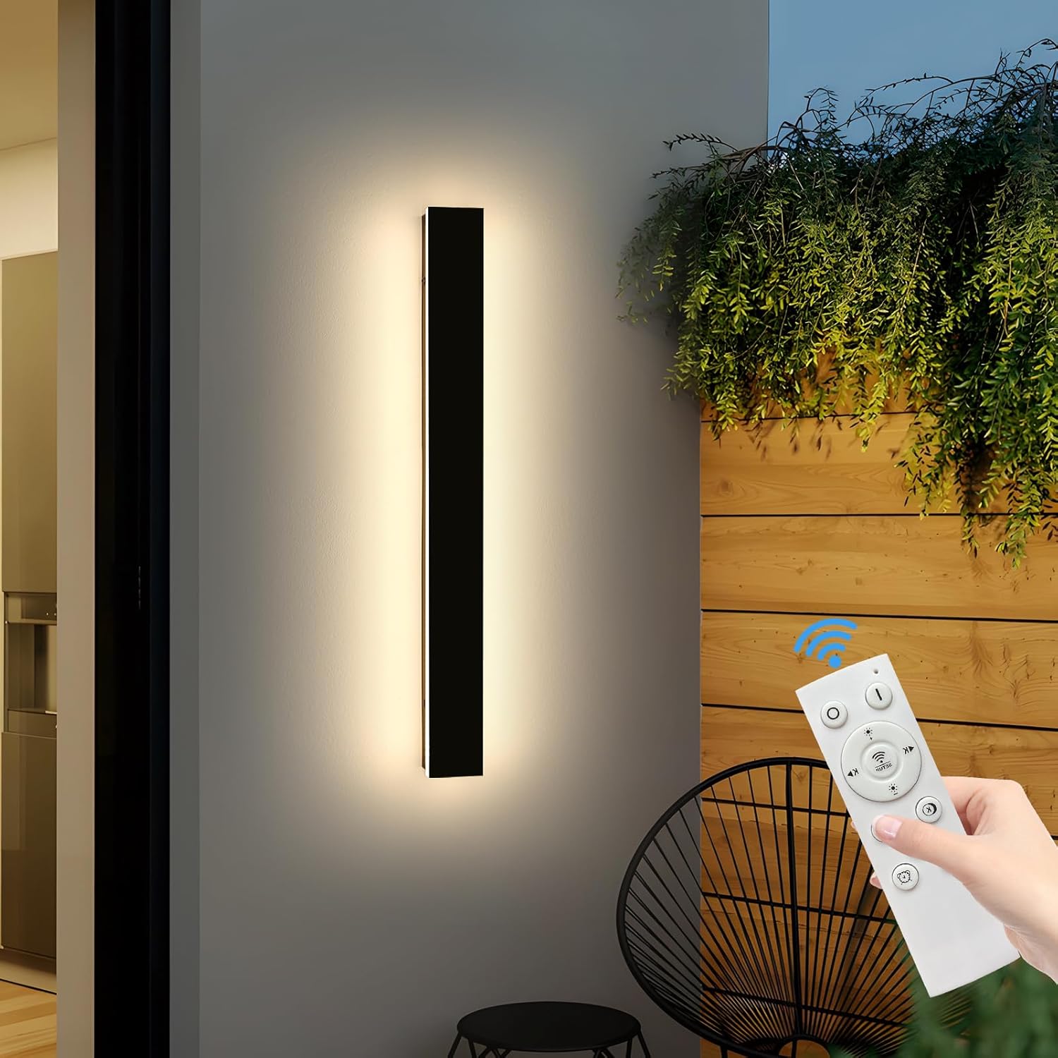 Dreamcatcher 24in LED 3000K/3500K/4000K 120V-277V Outdoor Wall Sconce in Black main image 1