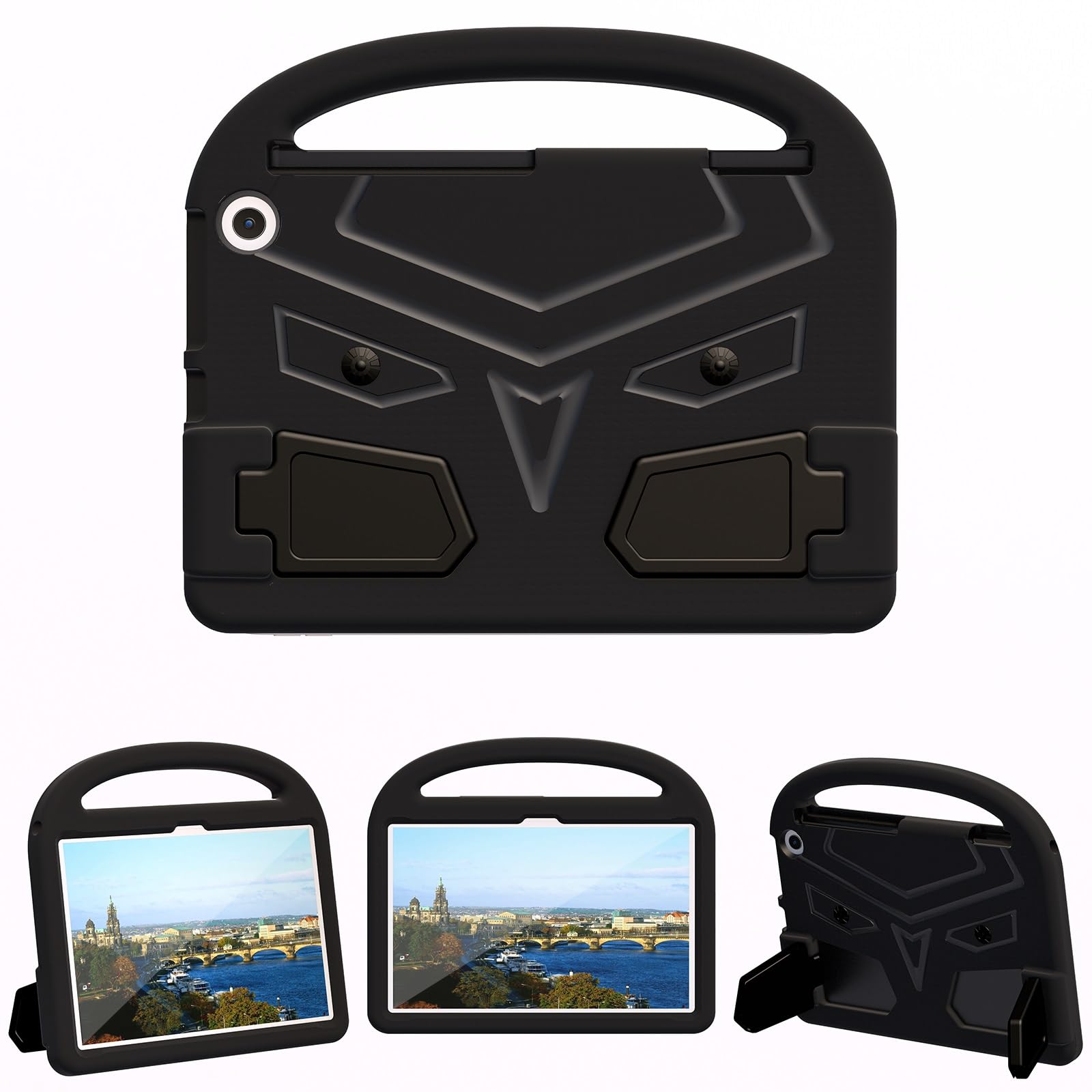Podróż na tablecie Kompatybilny z Kindle Fire HD 11 (2023) Etui na tablet dla dzieci, lekki, odporny na wstrząsy stojak EVA Etui na tablet z uchwytem i podpórką Ochrona tabletu(Noir)