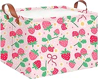 Vista 40 de CLOCOR Cesta de almacenamiento rectangular, cesta de almacenamiento plegable con bonito patrón, caja de almacenamiento de revestimiento impermeable