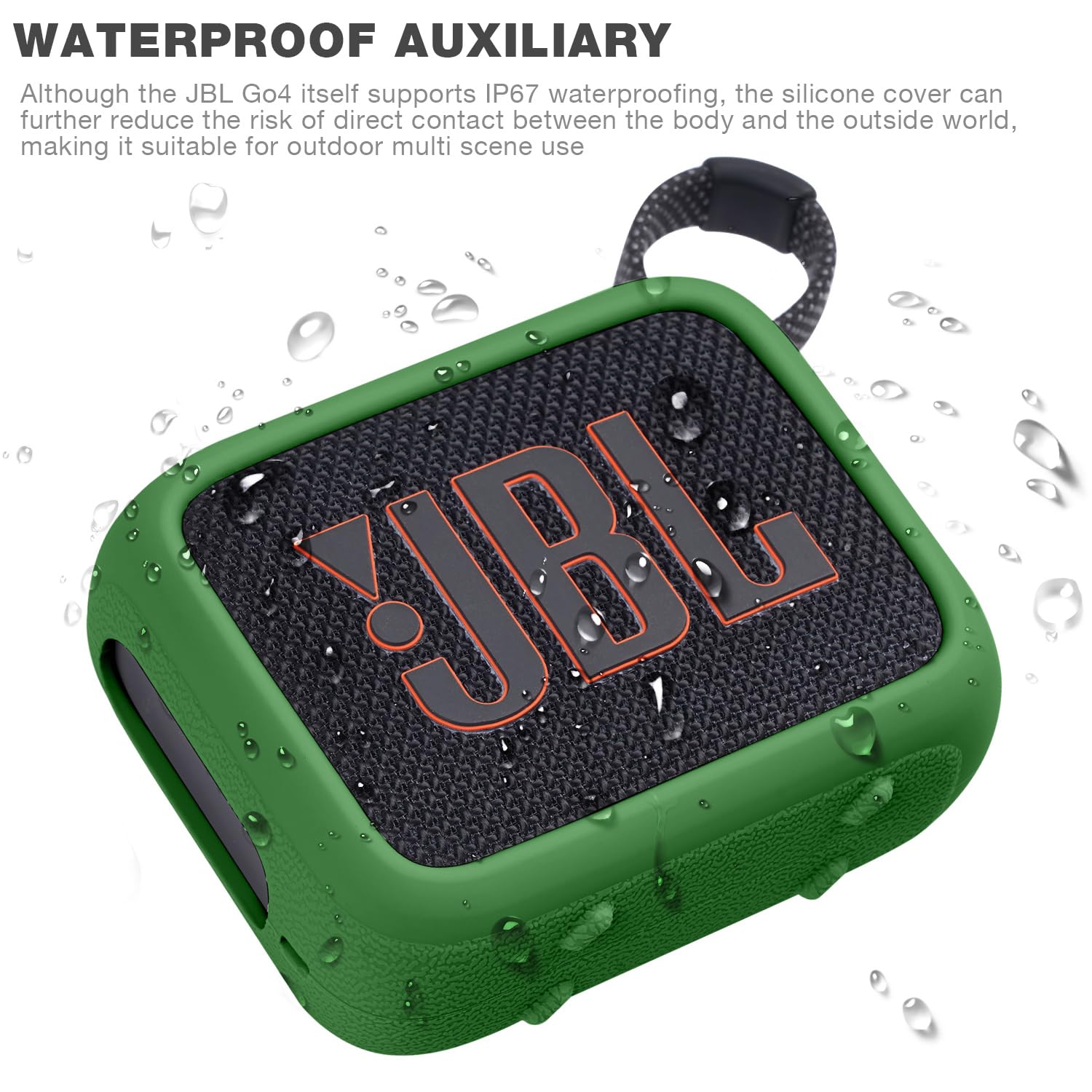 Co2CREA Silikonhülle Für JBL GO 3 – Mit Karabiner, Rot – Schutzcase Für Bluetooth-Lautsprecher