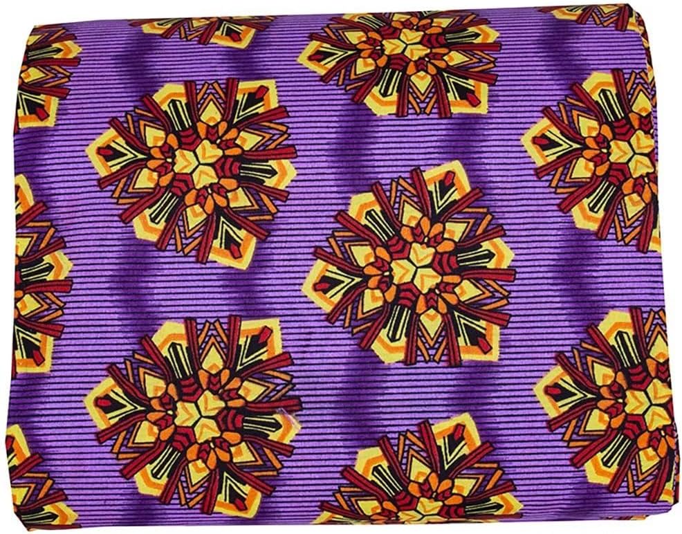 African Fabric 6 Yards Polyester Kente Print Wax Cloth Ankara Crafts Fabric