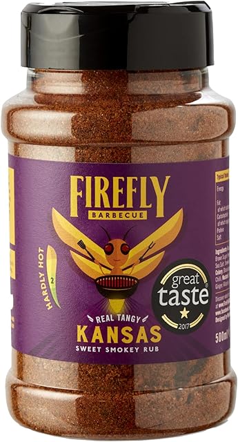 Kansas Sweet and Smoky BBQ Rub for Meat, Fish and Veg  Delicious Smoky Flavour -100% Natural Ingredients  125g  Award Winning