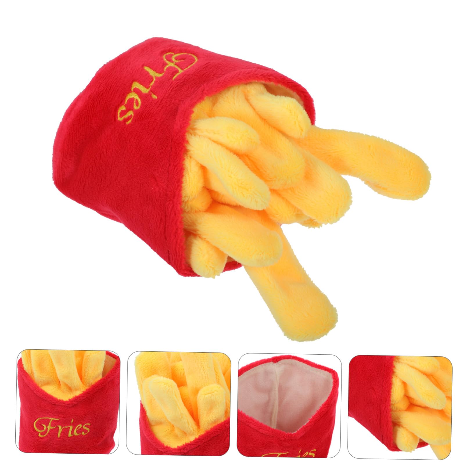 SUPVOX Jouet Couineur pour Chien en Peluche, d'Aliment, Résistant aux Morsures, pour Tirer et Secouer, Rouge, pour Chiot