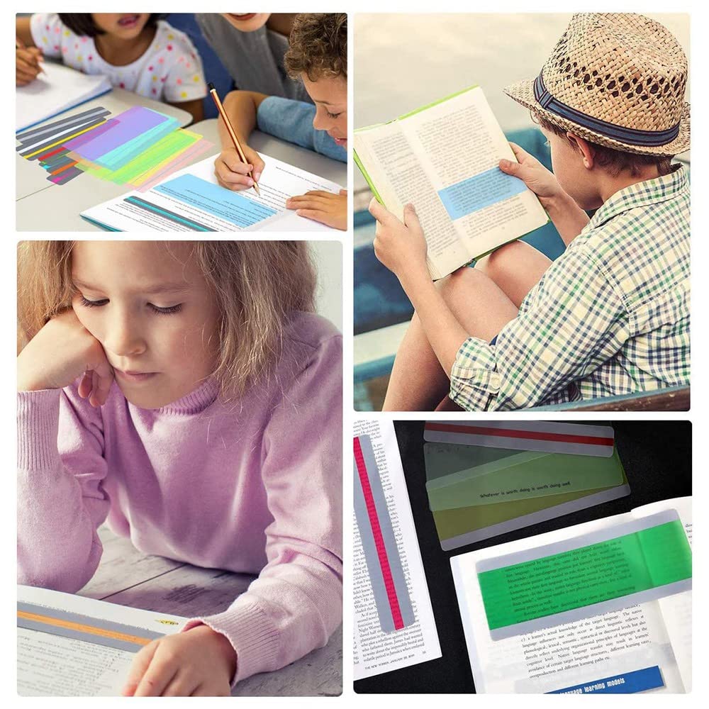 Orolotay 20 Pack Reading Guide Strips Colored Overlay Highlight ...
