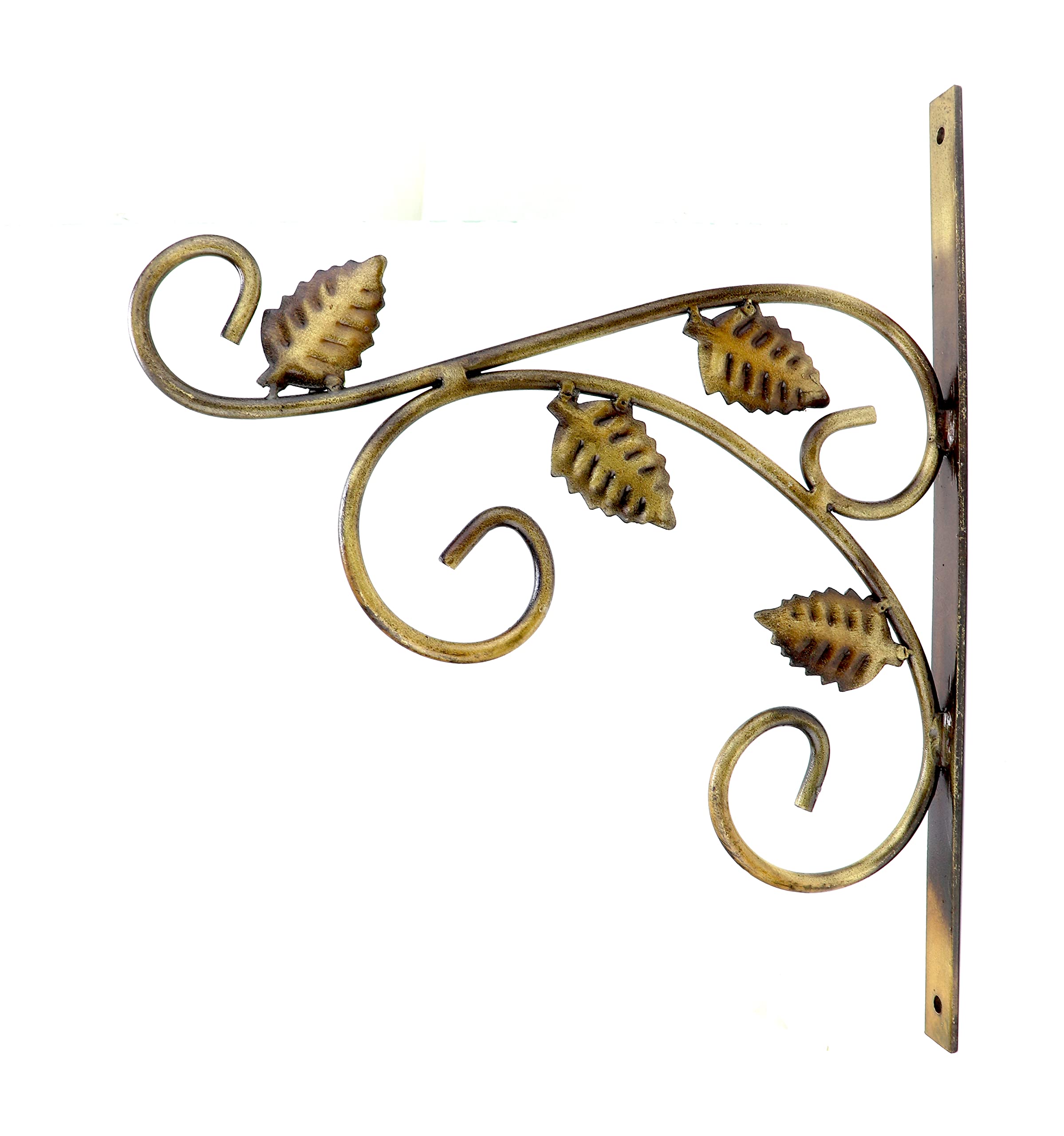 Two Moustaches Antique Brass Finished Designer Leaf Antique Wall Bracket for Bird Feeders, Lanterns for Diya Hangers, Wind Chimes Hanging Baskets Ornaments, Planter Hangers, Material - Iron, Pack Of 1 (B0BDSC4Y1K) Amazon Price History, Amazon Price Tracker