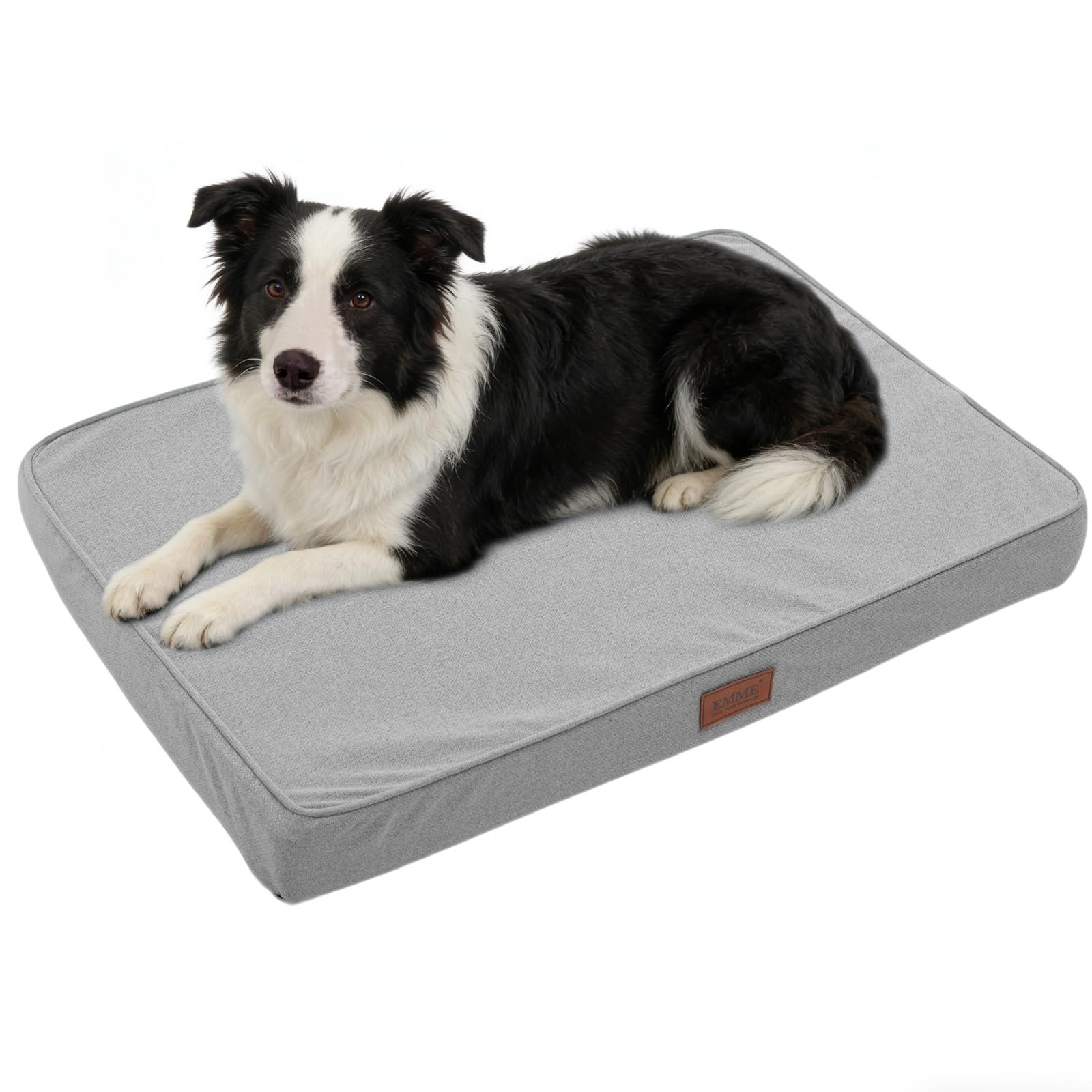 EMME Dog Bed Cushion Waterproof Pet Bed Pet Mat Washable Dry Breathable Stuffing-resistant Highly Resilient Removable Cover Non-slip All Season 105x70x9cm, Grey — image 1