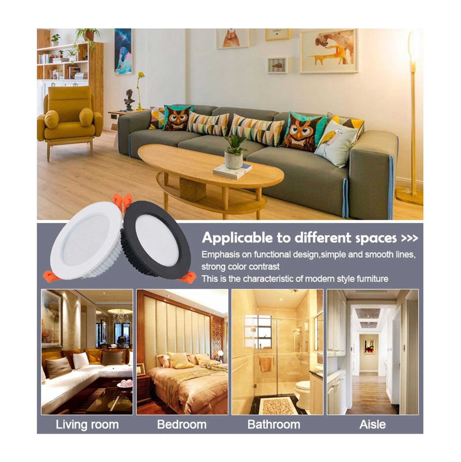 4PCS LED Downlight IP65 ściemnialny 7W 9W 12W 15W do łazienki 12V kuchnia toaleta okap sufitowa lampa białe światło punktowe