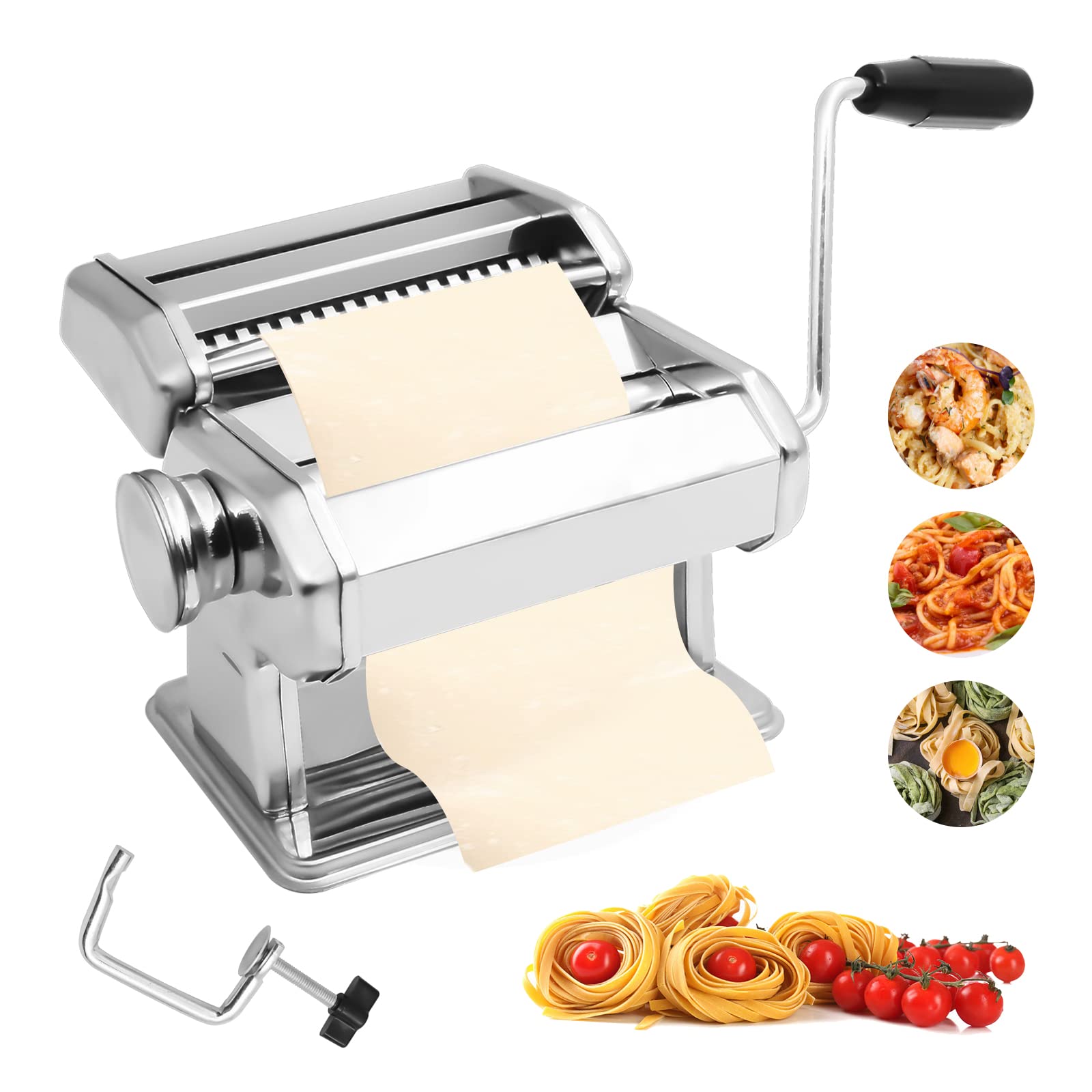 See full amazon price history chart for Pasta Machine, Stainless Steel Manual Roller Pasta Maker Machine with 8 Adjustable Thickness Setting and 2 Sturdy Noodle Cutter for Homemade Spaghetti, Fettuccini, Lasagna, Dumpling Skin Pasta Machine, Stainless Steel Manual Roller Pasta Maker Machine with 8 Adjustable Thickness Setting and 2 Sturdy Noodle Cutter for Homemade Spaghetti, Fettuccini, Lasagna, Dumpling Skin (B08YNXM9TQ) Amazon Price History, Amazon Price Tracker