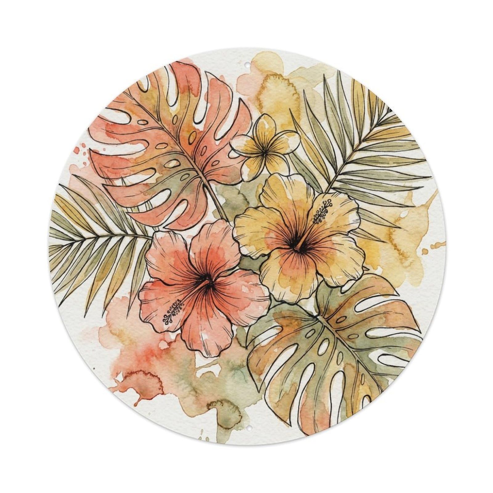 Olhnbad 08X08inch Style Heritage Botanical Illustration Nature Art Metal Tin Sign