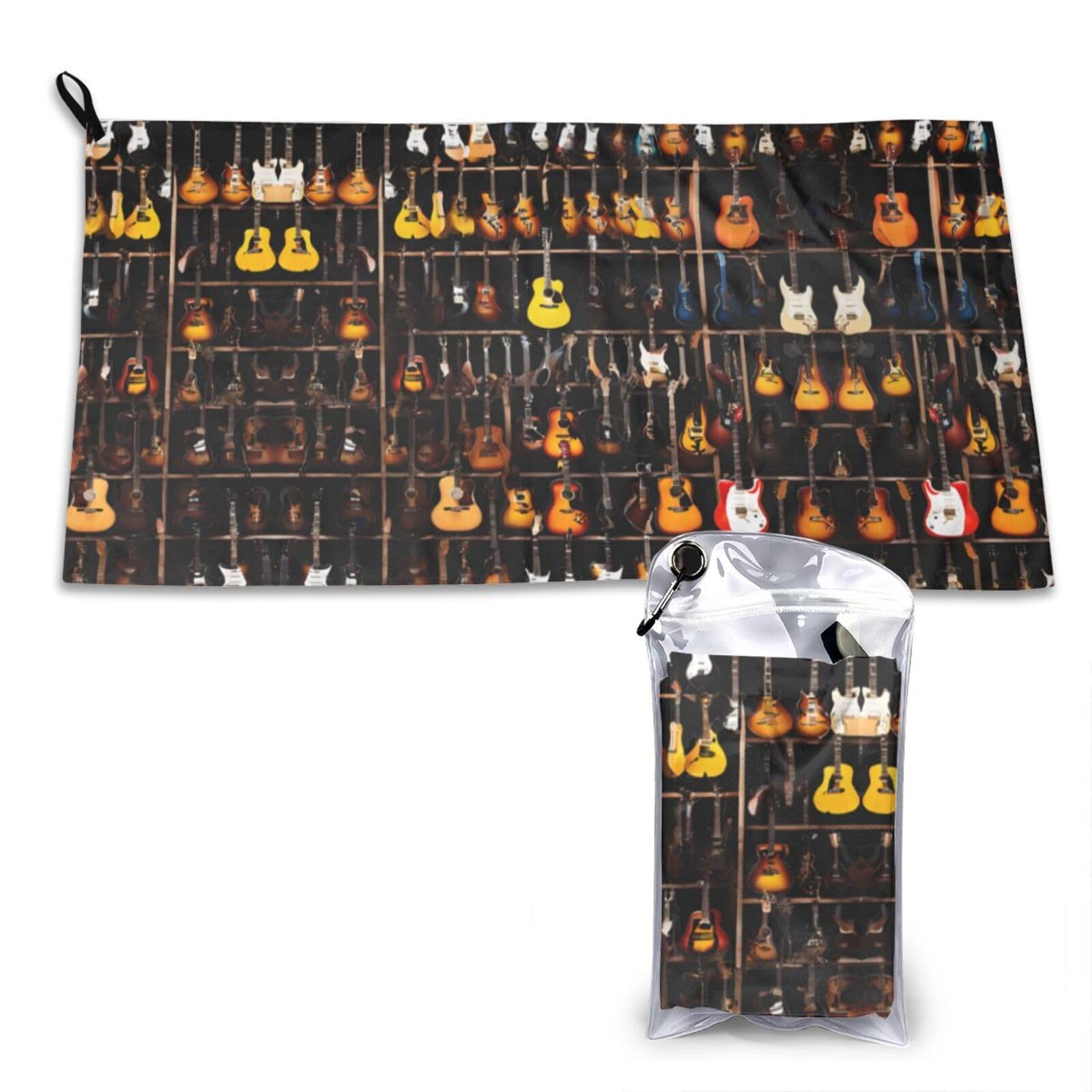 WXWJSHMGC Guitars Pattern Print Cooling Towel, Gym Towel,Cooling Towels For Neck, Soft Breathable Travel Cool Towel,Sports Towels For Gym,Camping