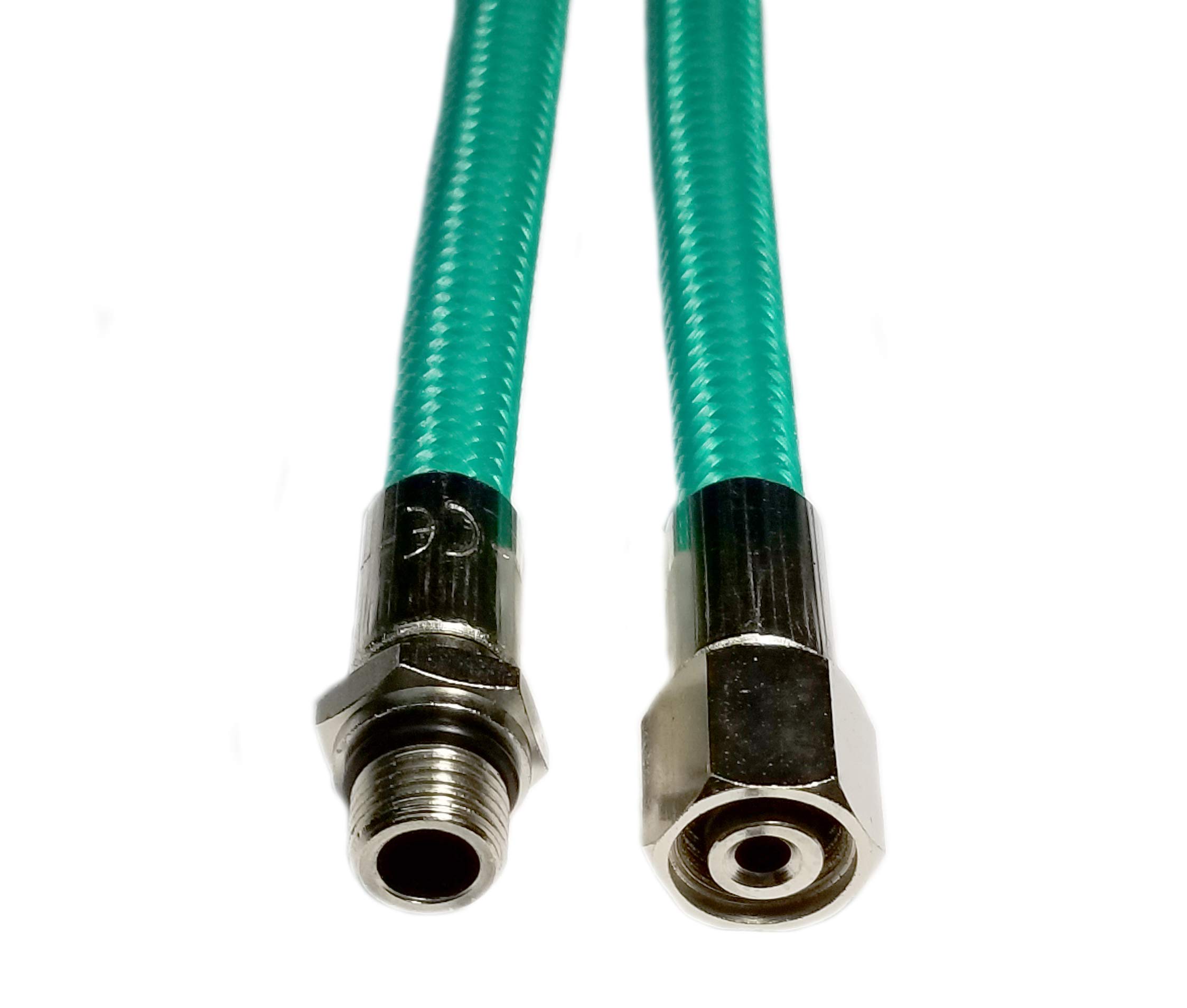METALSUB Regulator Hose Flex, male 1/2" UNF for Apeks & Mares (56 cm (22 inch), Green)