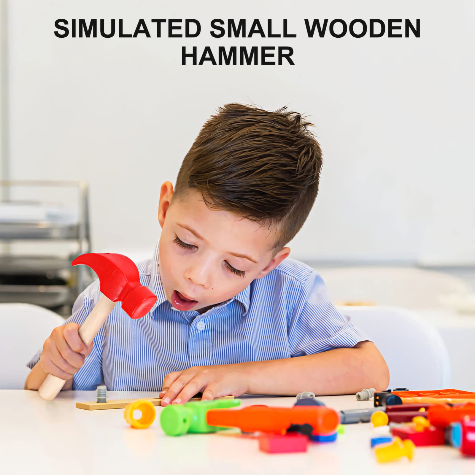Lot De 2 Marteaux En Bois Pour Enfants - Jouet Outils Simulation, Vert Et Rouge, Apprentissage Et Construction