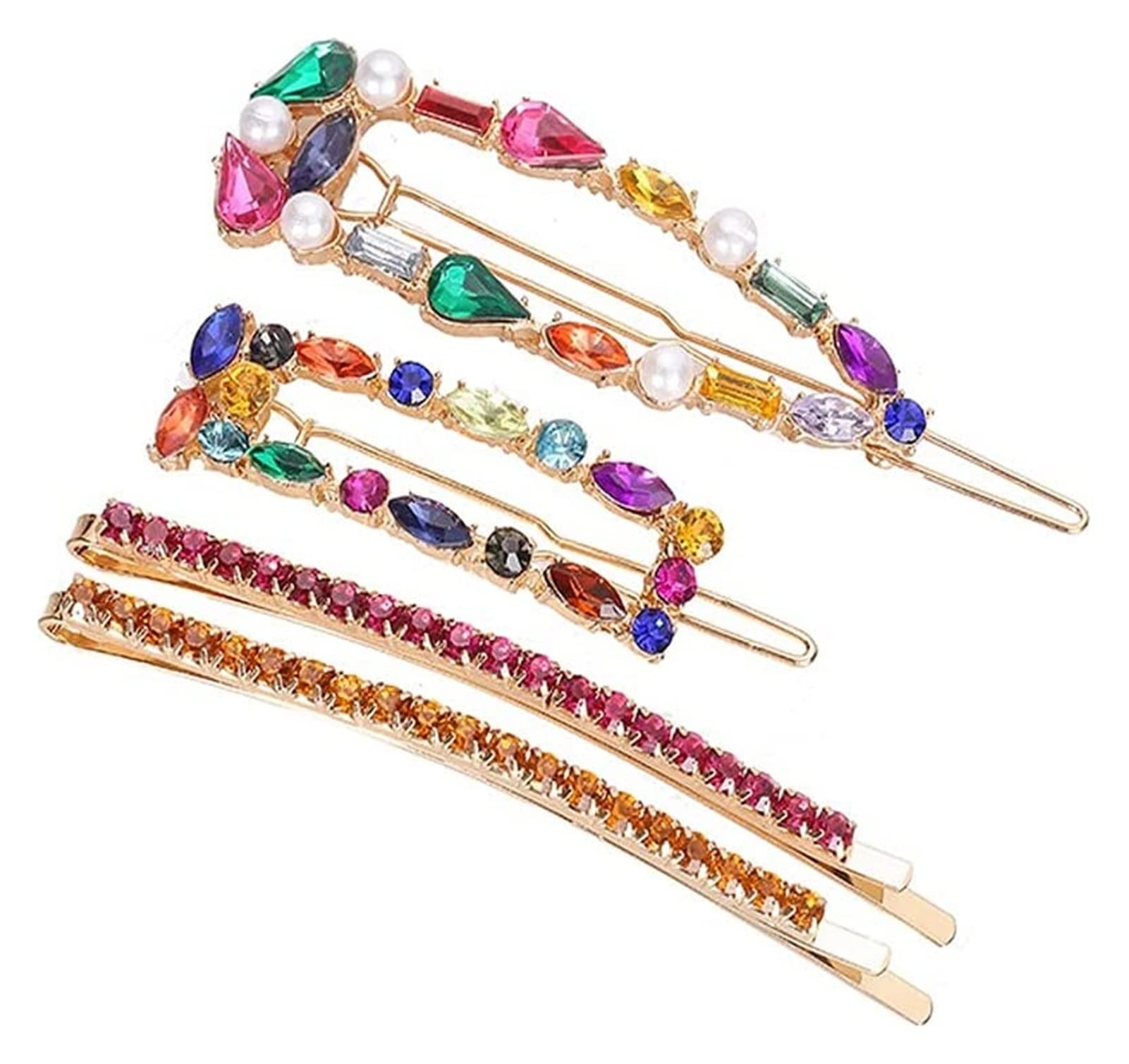 Accessori per capelli Spille Forcine per capelli 4 Pz Brillante Cristallo Forcine Donna Geometrica Waterdrop Strass Colorati Clip per capelli Per Ragazze Accessori per capelli