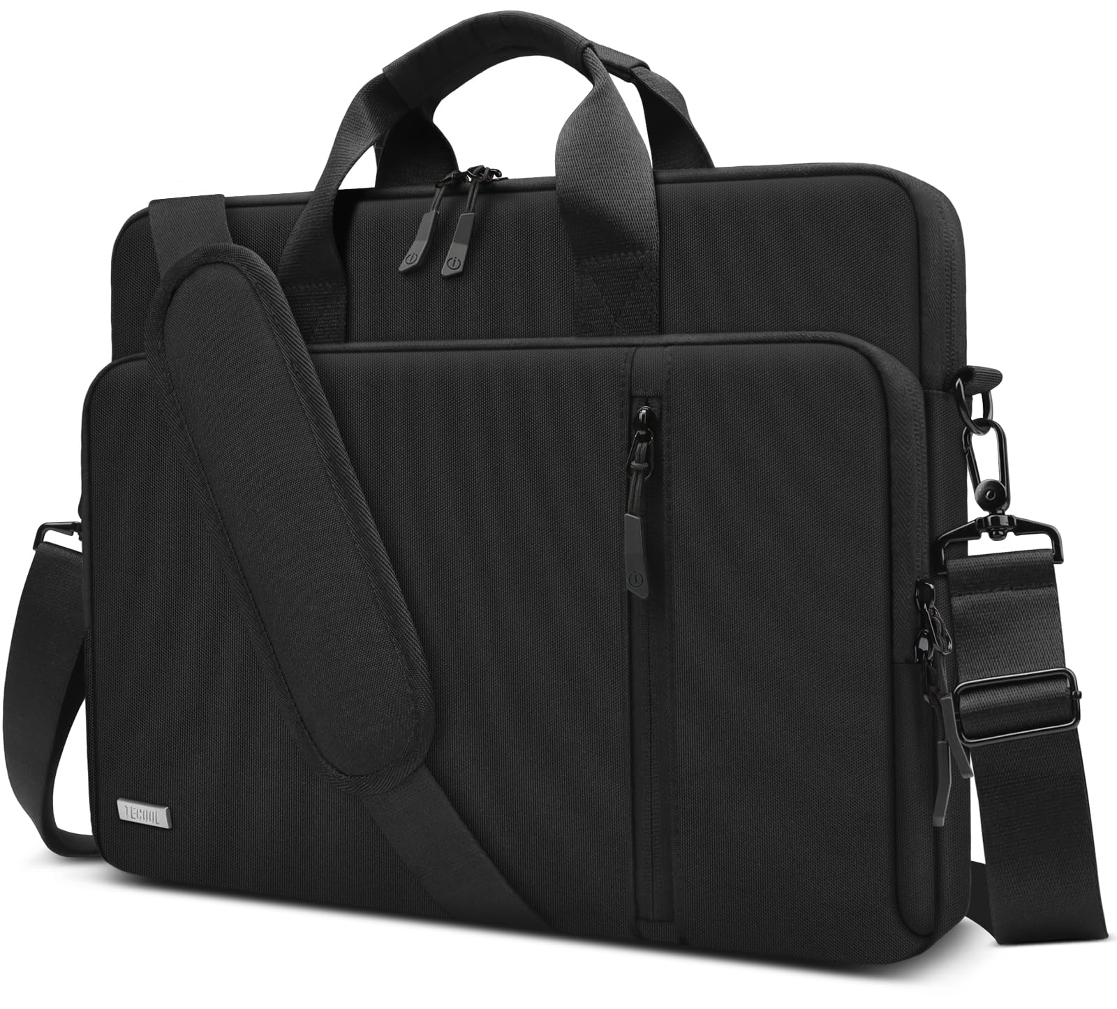TECOOL 15,6 16 Pouces Sacoche Ordinateur Portable, 360°Protection Imperméable Housse Sac à Bandoulière pour 15,6-16 Pouces Acer ASUS Dell HP Lenovo Laptop, MacBook Pro 16 M1 M2 M3 M4, Noir