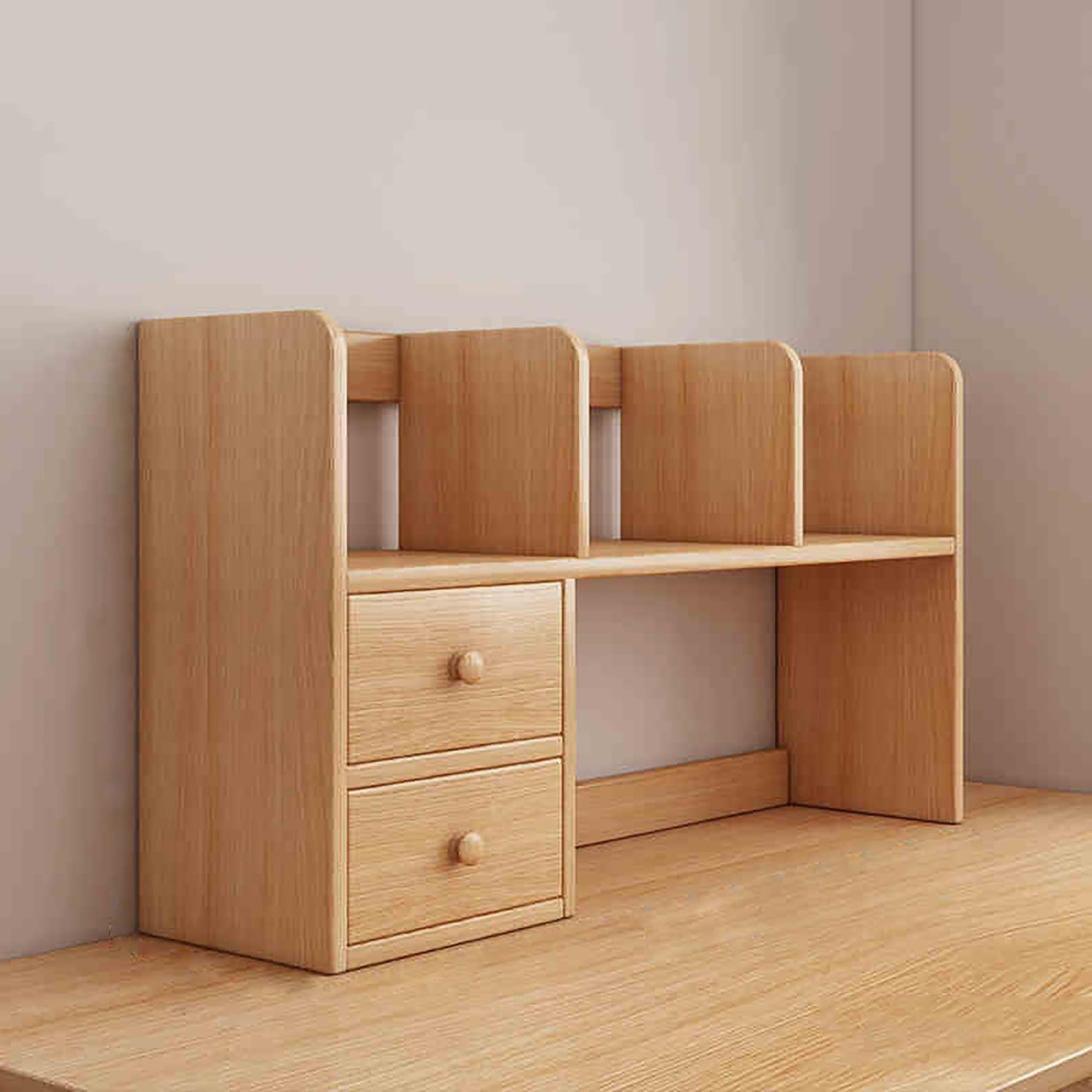 Estantería de escritorio de madera – Solo estante de escritorio superior estantes de oficina y estante de almacenamiento para el hogar dormitorio y suministros de oficina nizer encimera sobre