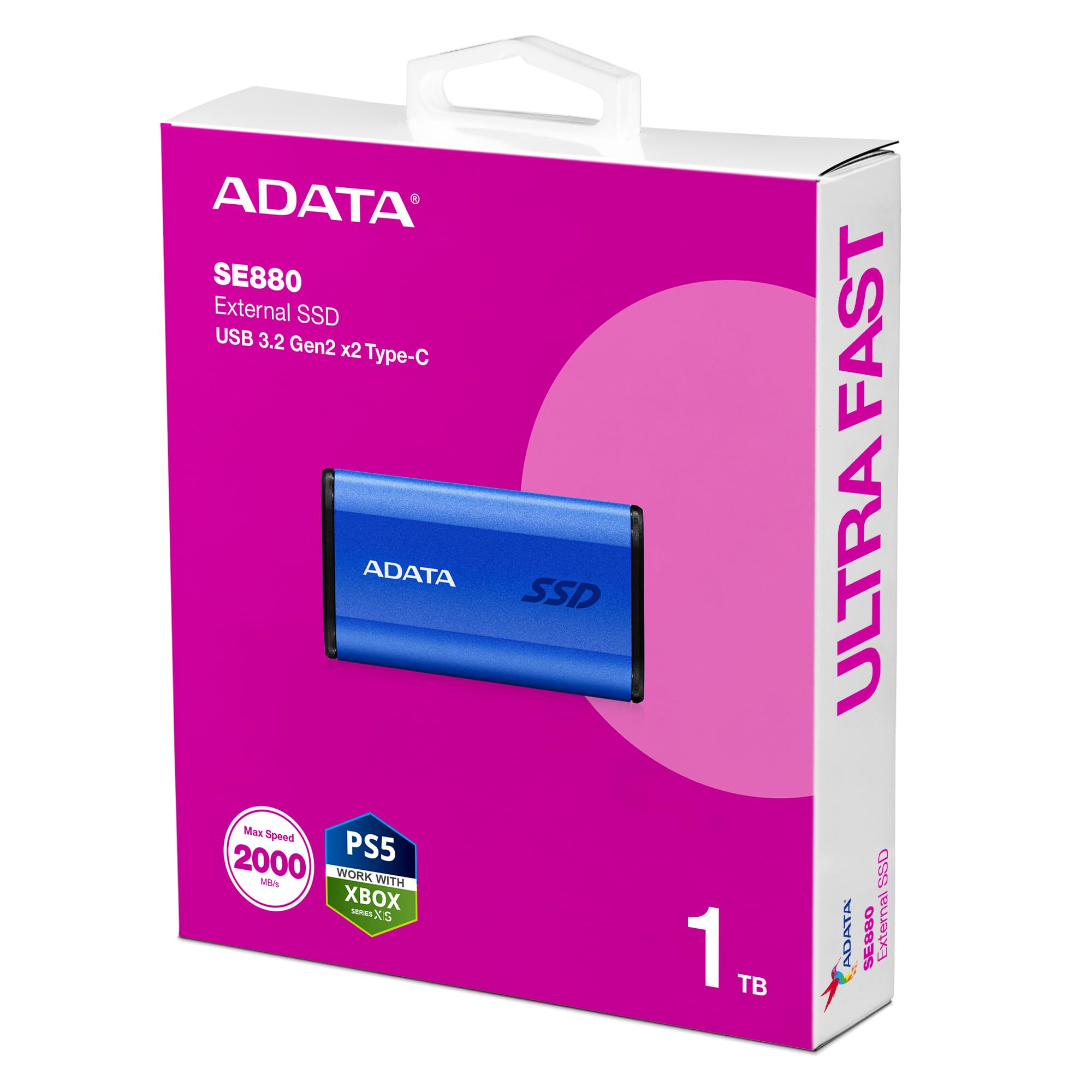【新品未開封】ADATA SE880 外付けSSD 1TB Amazon | 【エイデータ】 外付けSSD SE880 ブルー 1TB USB 3.2 Gen2