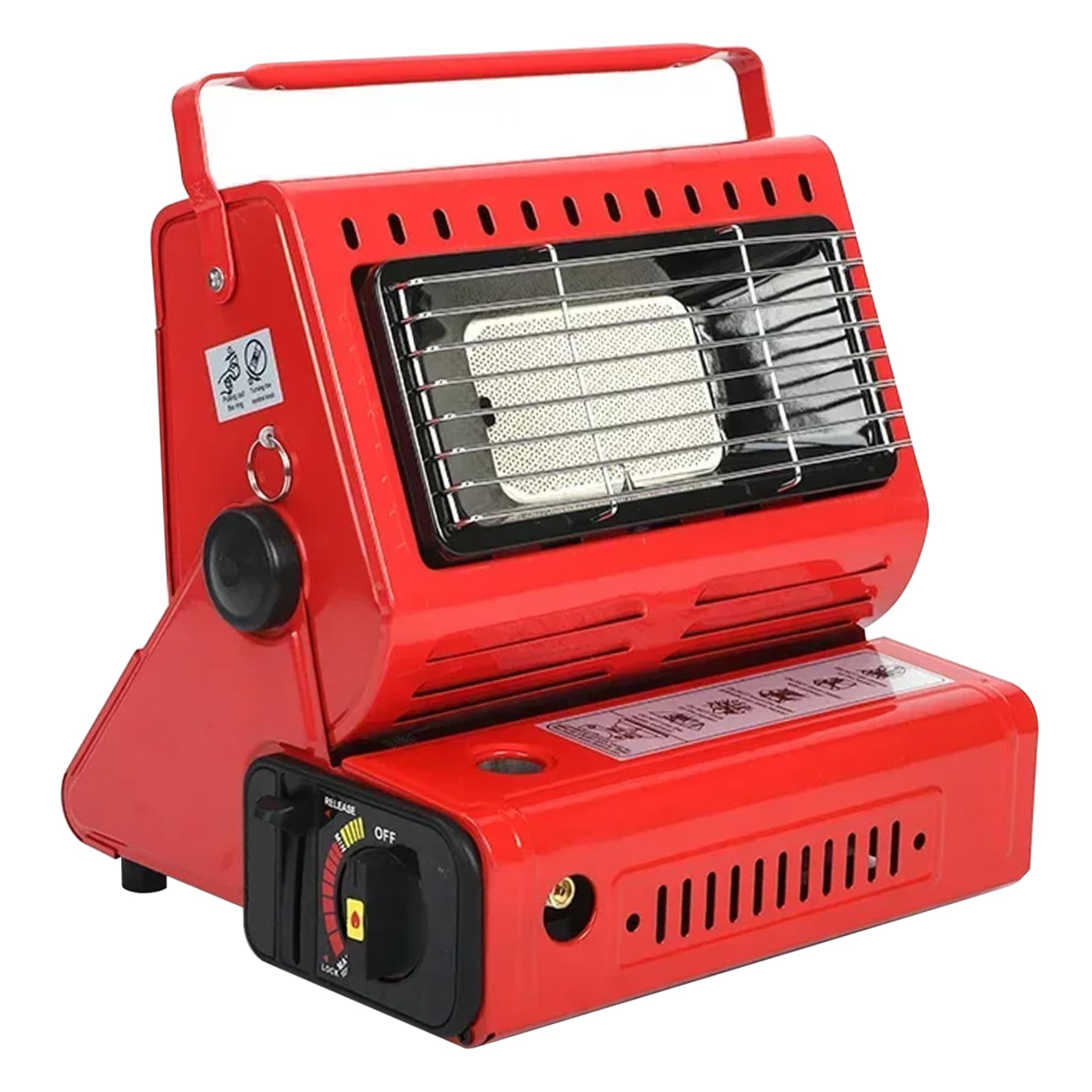 Mini au propane réglable rouge compact avec grille de cuisson supérieure