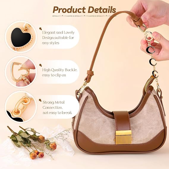 4Pcs Bag Extender Chains (Black Multishapes) Purse Extender Chain Bag Strap Extender for Handbags Crossbag Shoulder Bags, Metal Gold Chain Replacement Black Purse Bag Chains Accessories Mother's Day