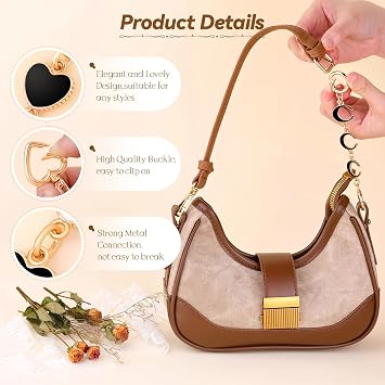 4Pcs Bag Extender Chains (Black Multishapes) Purse Extender Chain Bag Strap Extender for Handbags Crossbag Shoulder Bags, Metal Gold Chain Replacement Black Purse Bag Chains Accessories Mother's Day