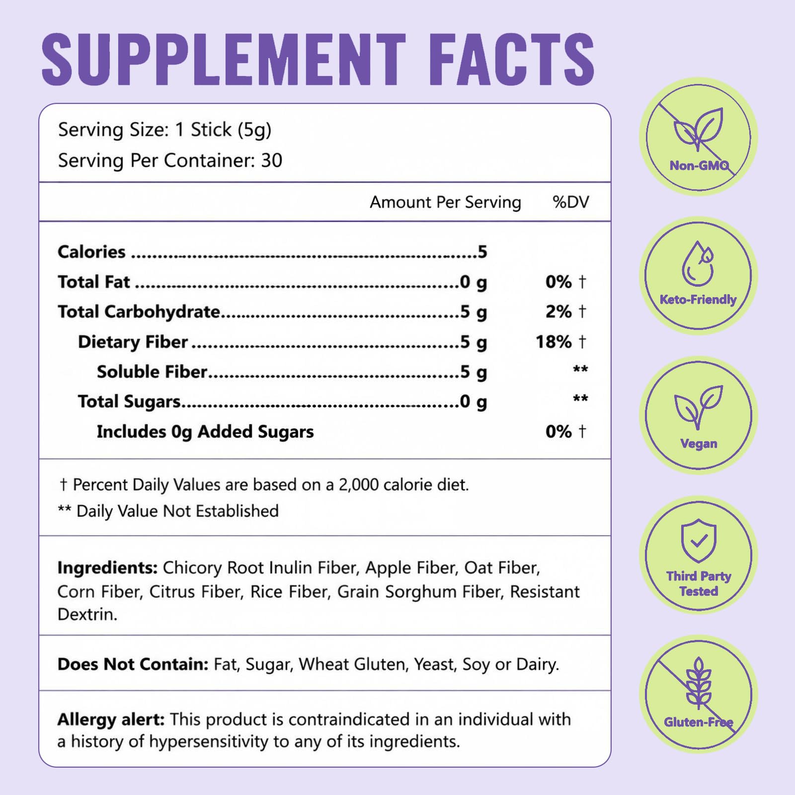 NATURE TARGET Soluble Prebiotic Fiber Powder Packets, 30 Stick Packs — Amazon image 7