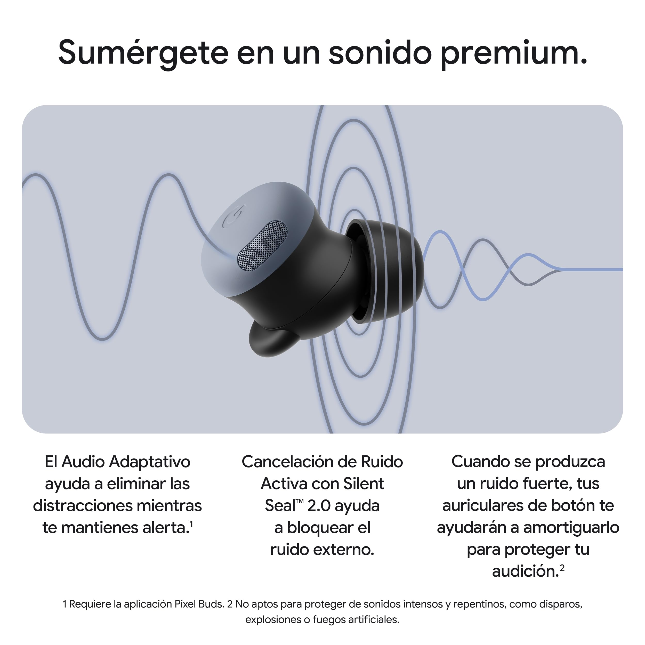 Google Pixel Buds Pro 2 - Auriculares de botón inalámbricos con Cancelación de Ruido Activa – Auriculares Bluetooth - Obsidiana
