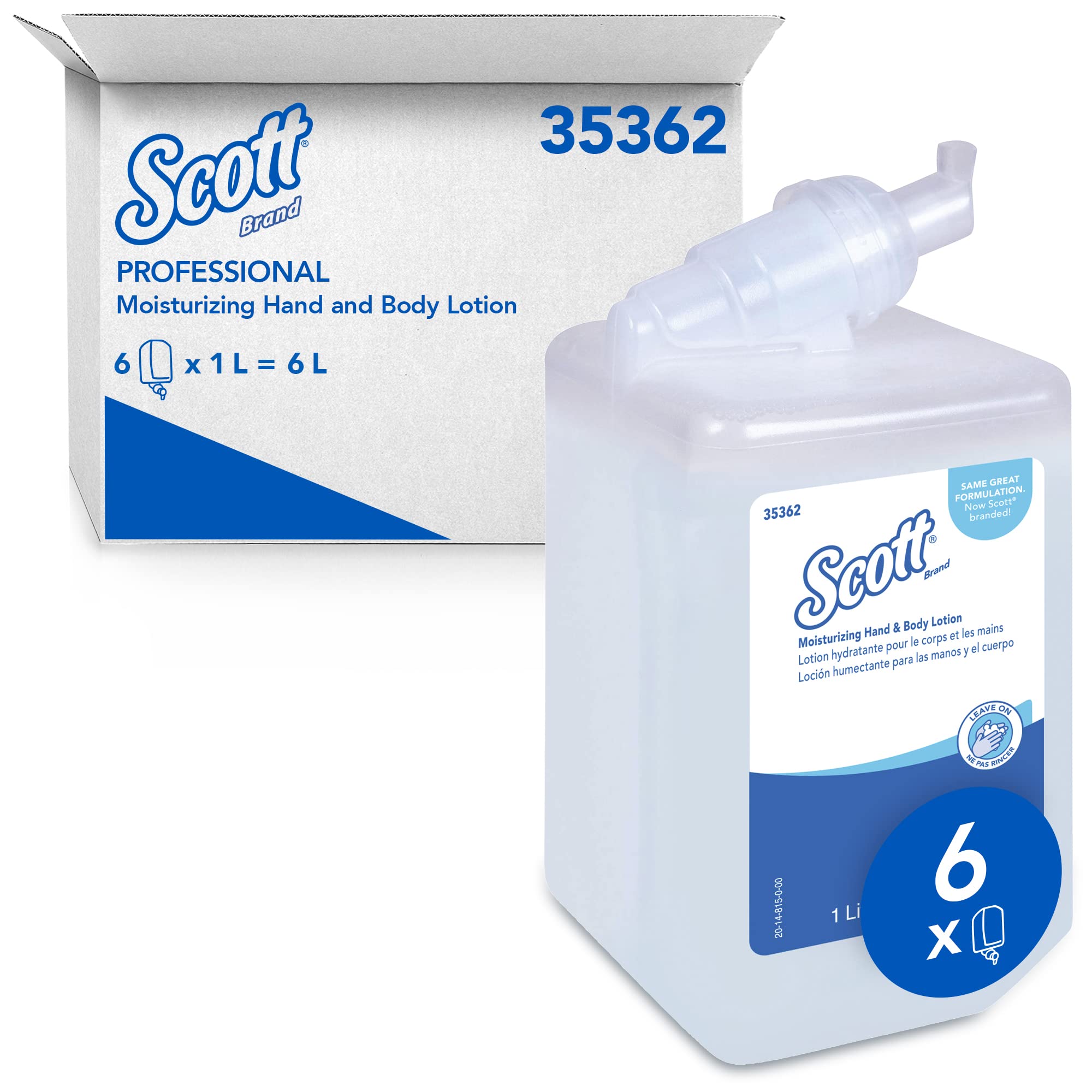 Kleenex Feuchtigkeitsspendende Hand- und Körperlotion 6373, weiß, 6 x 1 l (6 l gesamt)
